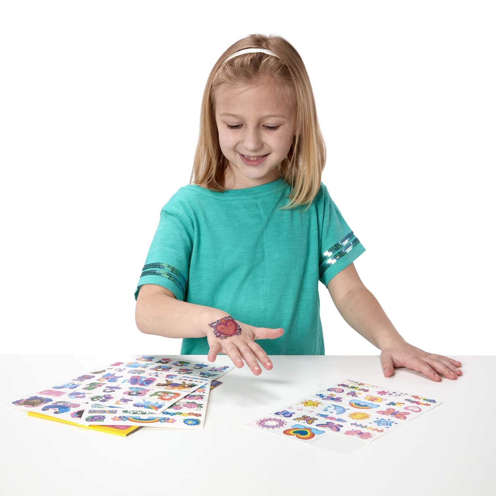 Melissa & Doug My First Temporary Tattoos - Pink Activity & Sticker Pad for Kids | Fun Pretend Play & Party Favors