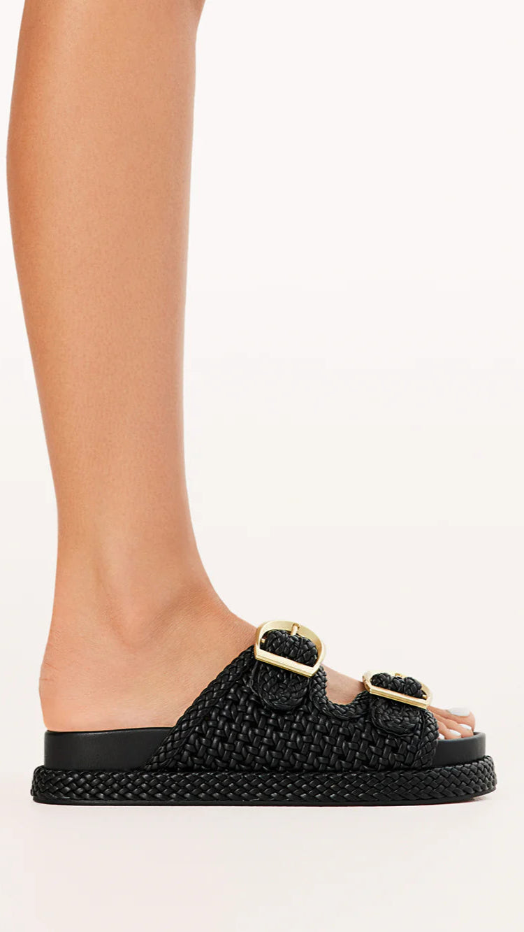 Gisella Black Slide Sandals for Women - Comfortable Summer Casual Shoes for Beach, Pool, and Outdoor Wear