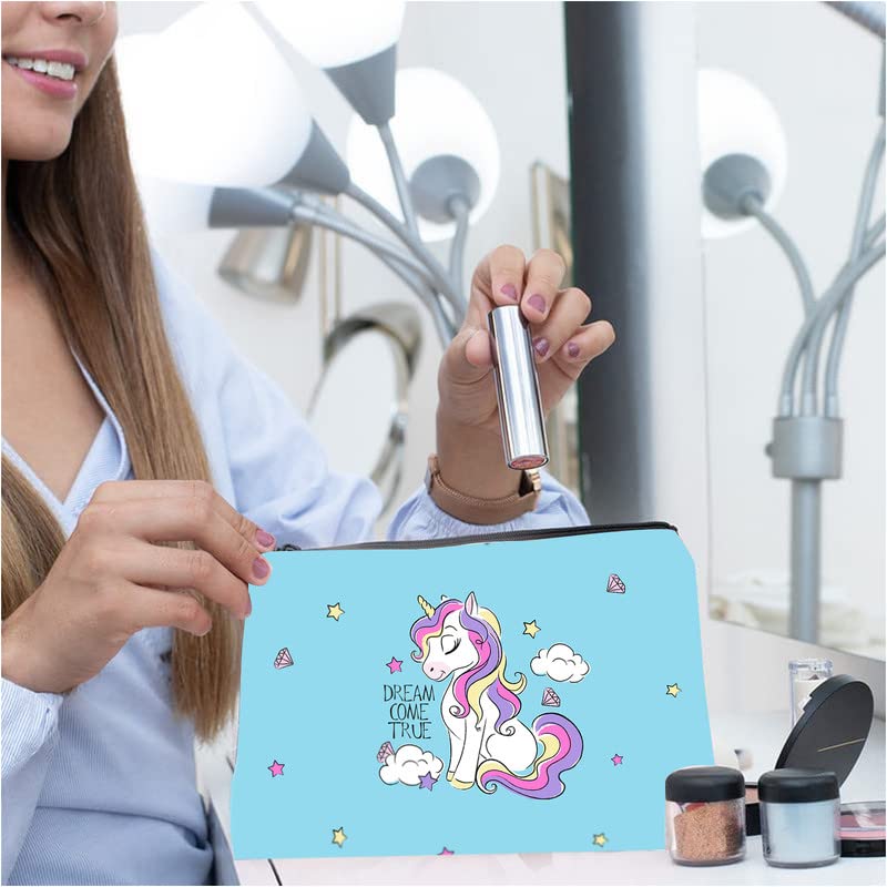 TheYaYaCafe Unicorn Printed Makeup Pouch - Waterproof Travel Toiletry Bag & Cosmetic Organizer for Women | Perfect for Travel, Gym, and Daily Essentials Storage
