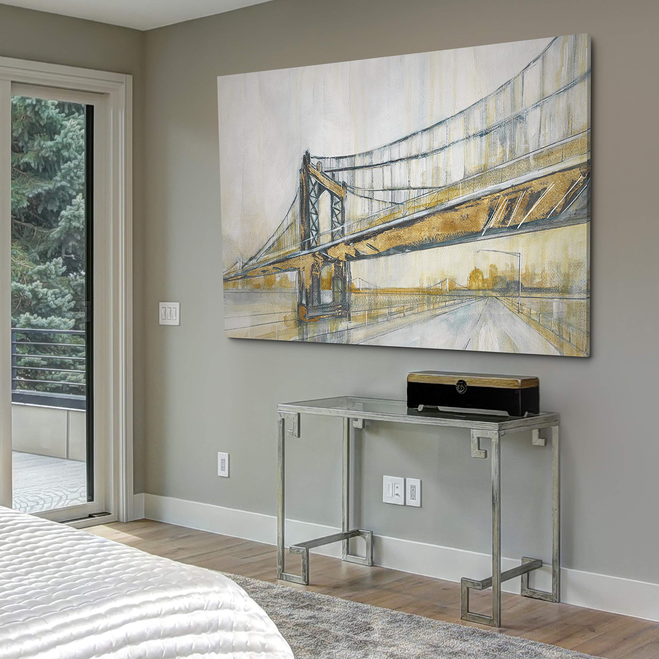 Modern Abstract Brooklyn Bridge Canvas Wall Art - 12