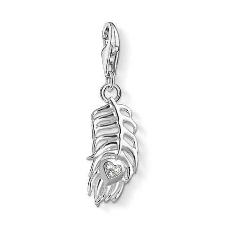 Elegant Feather Charm Pendant with Genuine CZ Stones - Perfect for Necklaces, Bracelets & Boho Jewelry Making