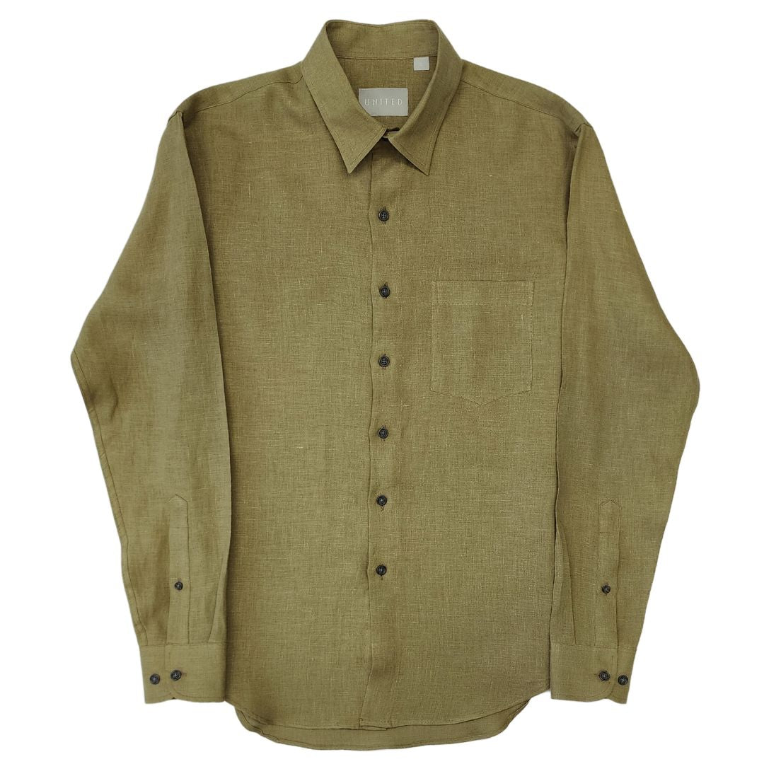 Premium Olive Green Linen Shirt for Men & Women - Breathable Summer Casual Button-Up Shirt | Perfect for Beach Outings, Vacation Wear & Office Casual Fridays