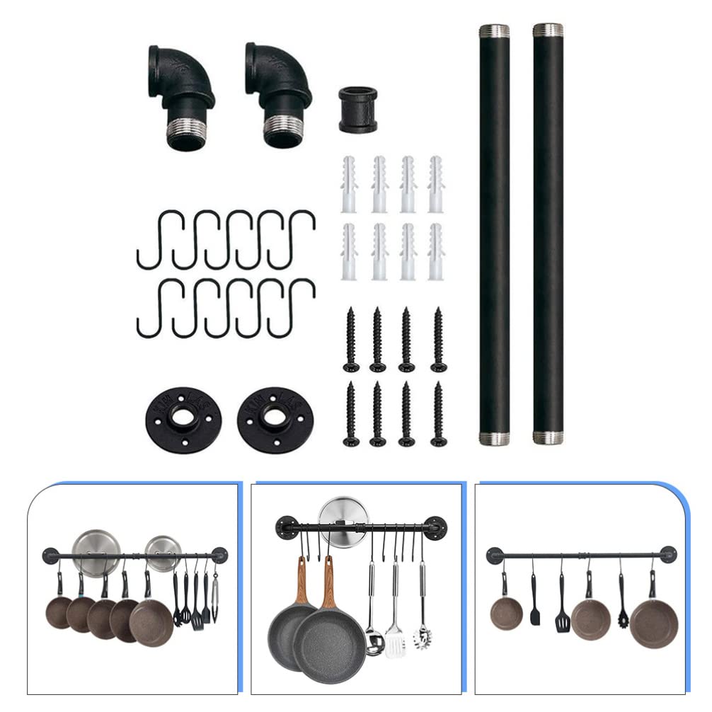 Stainless Steel Wall Mounted Pot Rack - Heavy Duty Kitchen Storage Organizer with 23.6