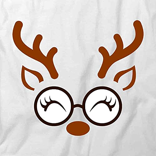 Reindeer Graphic T-Shirt - White Printed Cotton Tee for Christmas, Holiday Parties & Casual Wear
