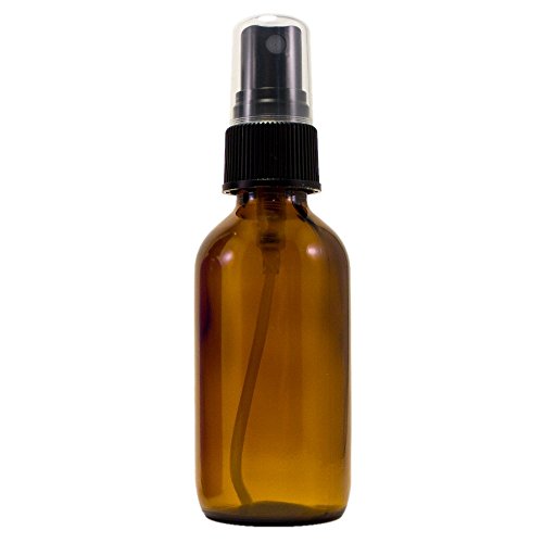 2 fl oz Amber Glass Bottle with Black Spray Cap - Essential Oil Bottle, Perfume Atomizer, DIY Beauty Container for Travel & Home Use