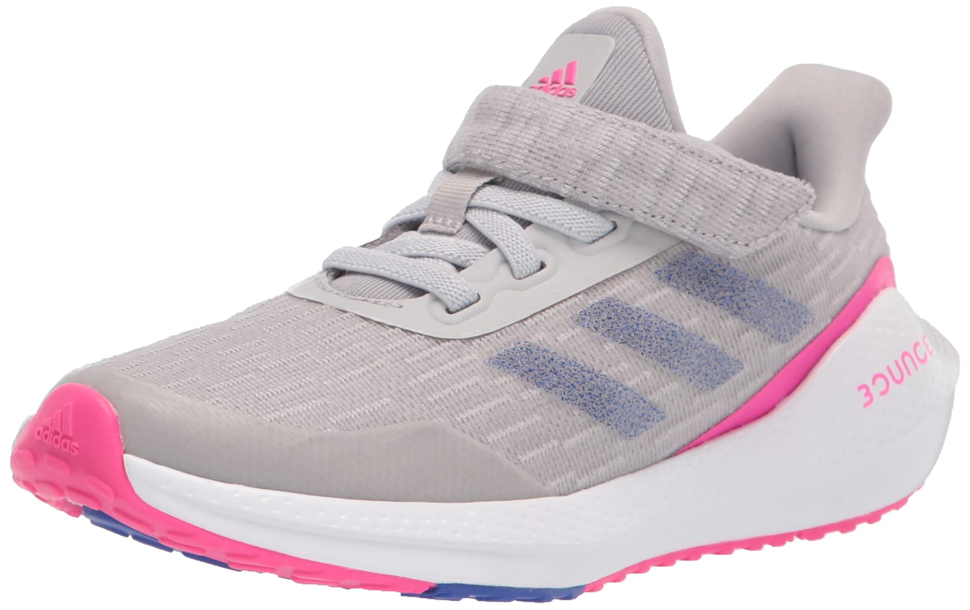 Adidas Unisex Baby EQ21 T5 Running Shoes for Toddlers - Lightweight & Breathable Grey/Sonic Ink/Shock Pink (Elastic) - Size 5 | Perfect for Playtime, Preschool & First Steps