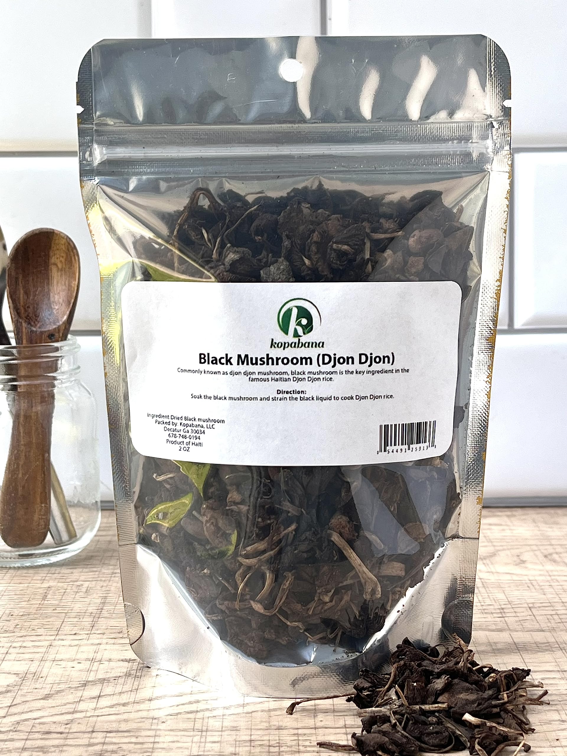 Premium Djon-Djon Haitian Black Mushrooms for Authentic Rice Cooking | 2oz Pack | Perfect for Haitian Rice & Beans, Soups, and Caribbean Cuisine