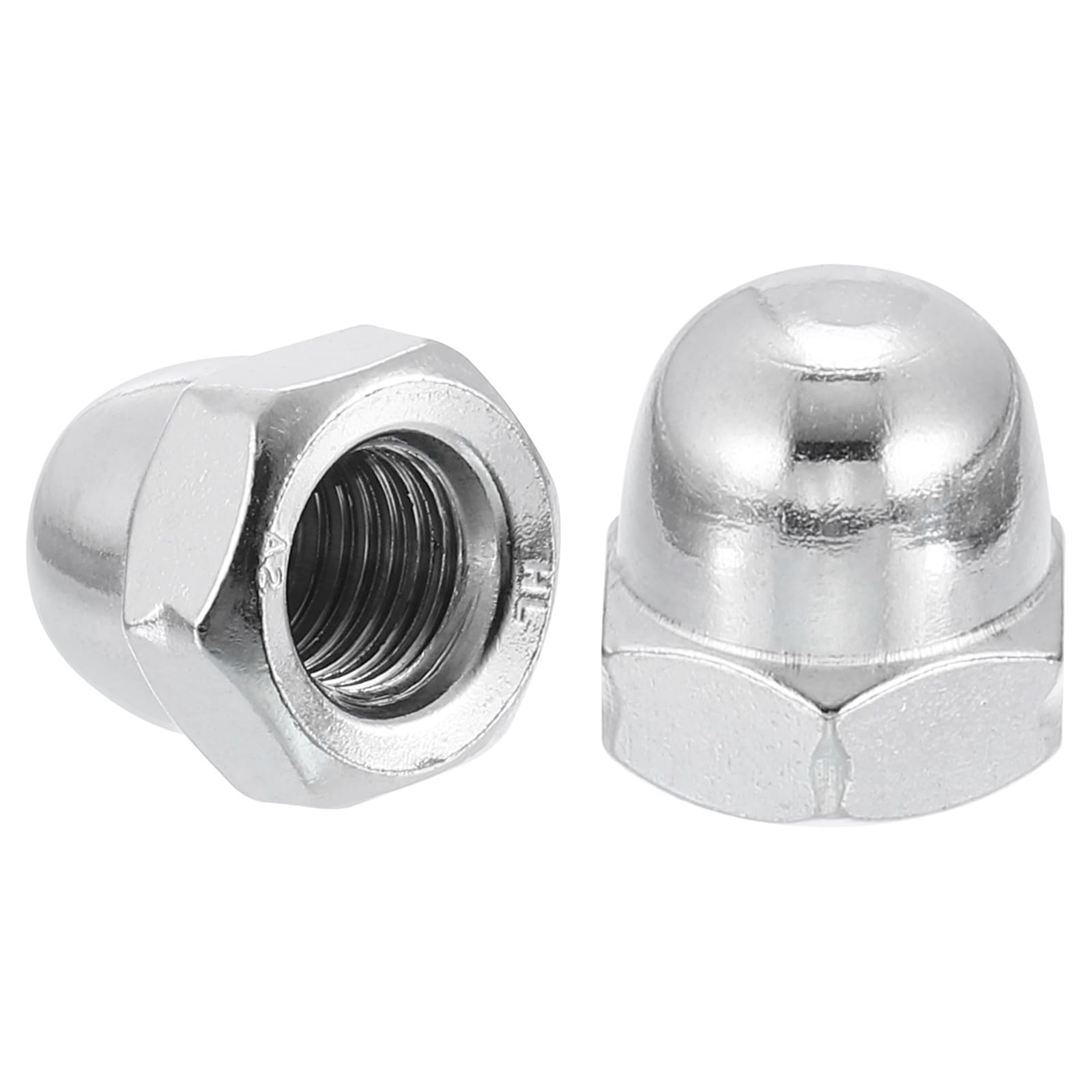 uxcell 10Pcs M10x1.5 304 Stainless Steel Acorn Cap Nuts - Dome Head Hex Nut for Bolt Cover, Automotive & Furniture Hardware (Silver) - Perfect for DIY Projects, Machinery Protection & Decorative Finishes
