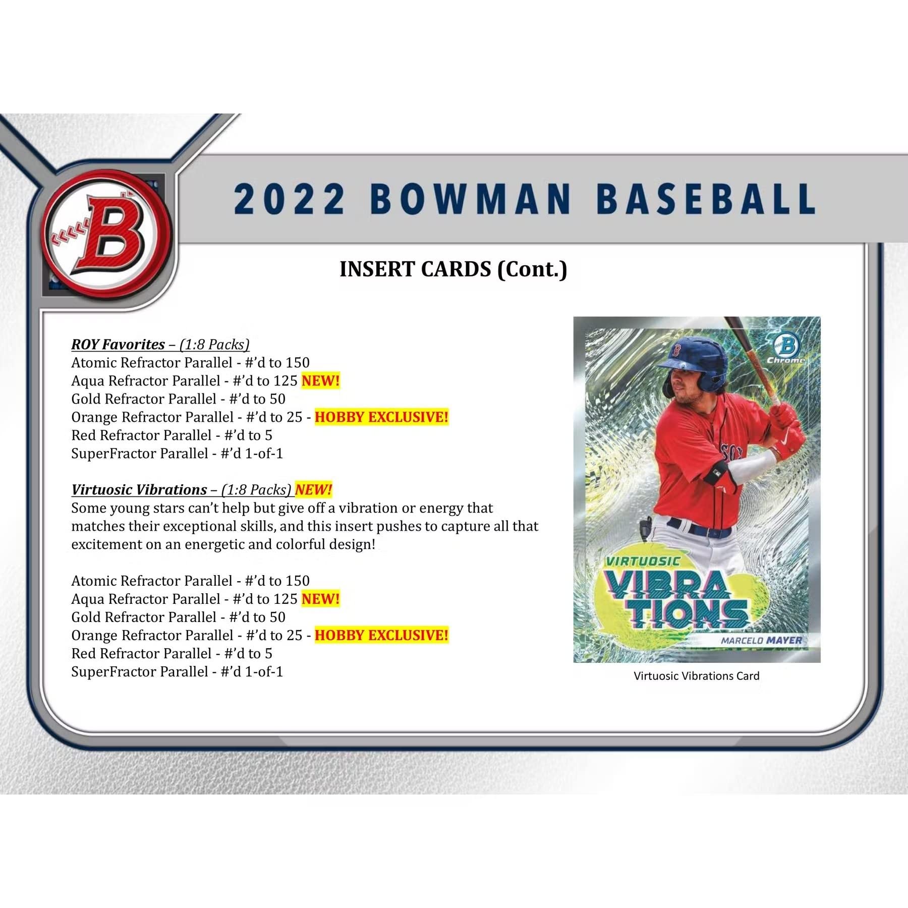 2022 Topps Bowman Baseball Trading Cards Mega Box - 24 Packs, 1 Autograph, Rookie Cards - Collect, Trade, Play for Baseball Fans & Card Enthusiasts