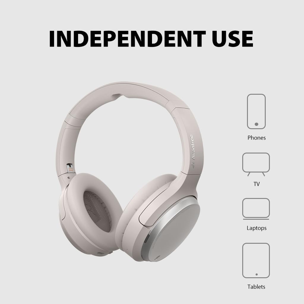 Avantalk Sky Eon Wireless Bluetooth Headphones with Active Noise Cancelling (ANC) - Over-Ear Headphones for Travel, Work & Music, 45-Hour Battery Life, Comfortable Earpads, Ambient Mode - Perfect for Airplane, Commuting & Office Use