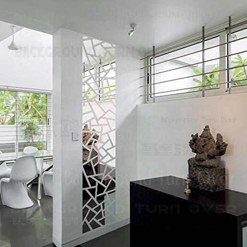 3D Mirror Stickers for Bathroom & Room Decor - Full Body Wall Adhesive Paper, Geometric Oriental Design, Triangular Frieze Panel Border | Perfect for Home, Gym, Salon & Dressing Room Makeovers