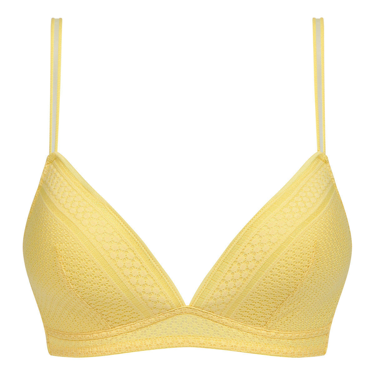 Lace Triangle Bralette - Wireless Bralette for Women, Comfortable & Breathable, Chic Yellow Summer Fashion - Perfect for Casual Wear, Beach Outfits & Layering