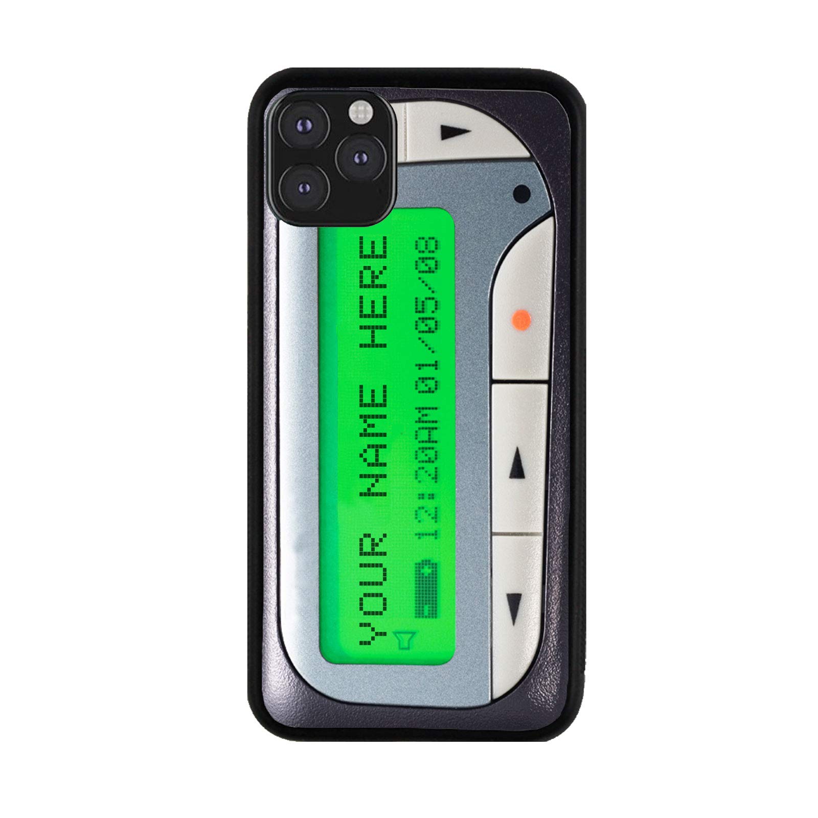 Bleu Reign Custom Name Funny Retro Beeper Phone Case for iPhone 5/6/7/8/X/11/12/13/14/15/16 - Personalized Protective Cover - Perfect for 80s Theme Parties & Nostalgic Gifts