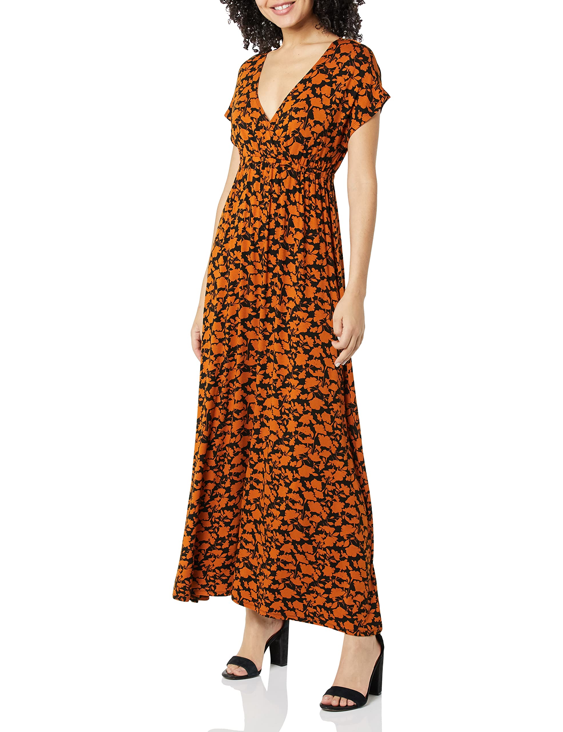 Amazon Essentials Women's Waisted Maxi Dress - Flowy Summer Dress with Pockets, Plus Size Options - Perfect for Beach Vacations, Date Nights & Casual Outings