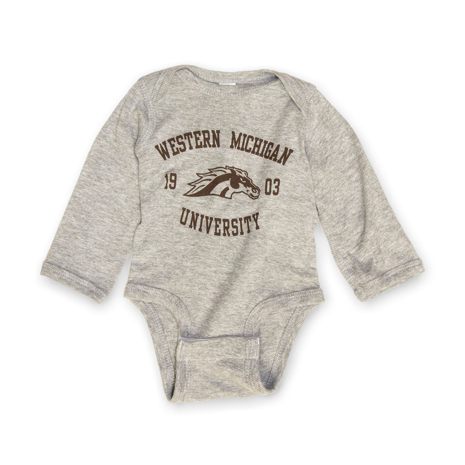 Western Michigan Long Sleeve Onesie for Babies & Toddlers - Soft Cotton Bodysuit with Snap Closure - Perfect for Gameday, Family Photos & Everyday Wear