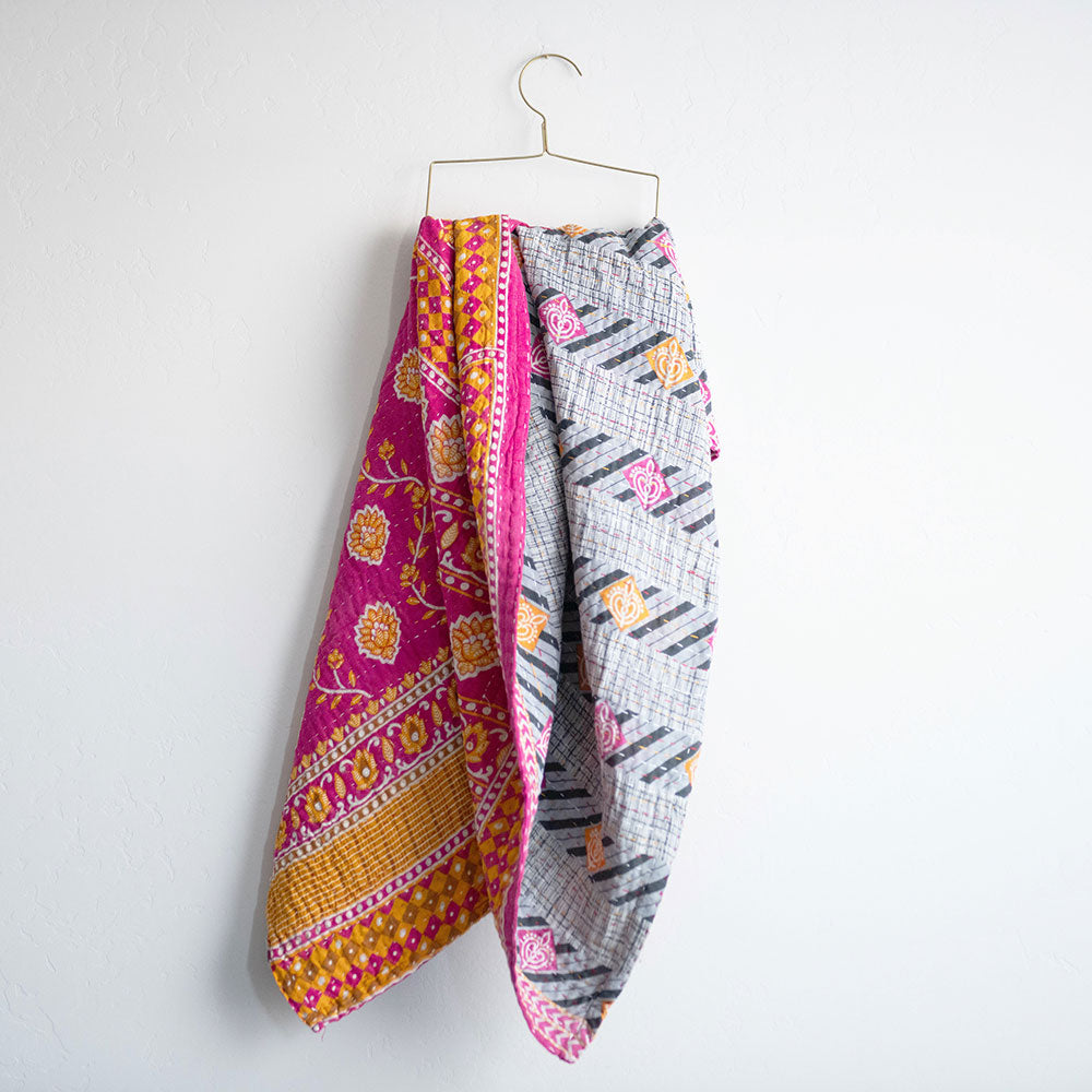 Soft Kantha Baby Blanket CB9067 - Handmade Cotton Swaddle Blanket for Newborns & Infants - Perfect for Nursery, Stroller, and Gift Giving