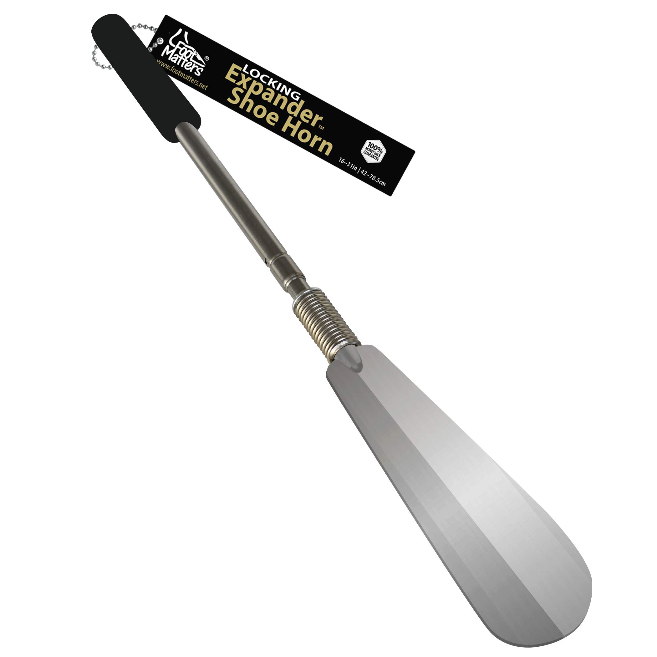FOOTMATTERS Extra Long Shoe Horn with Twist Lock - Extends 16-31 Inches - Durable Shoe Helper for Seniors & People with Mobility Issues - Perfect for Putting On Shoes Without Bending
