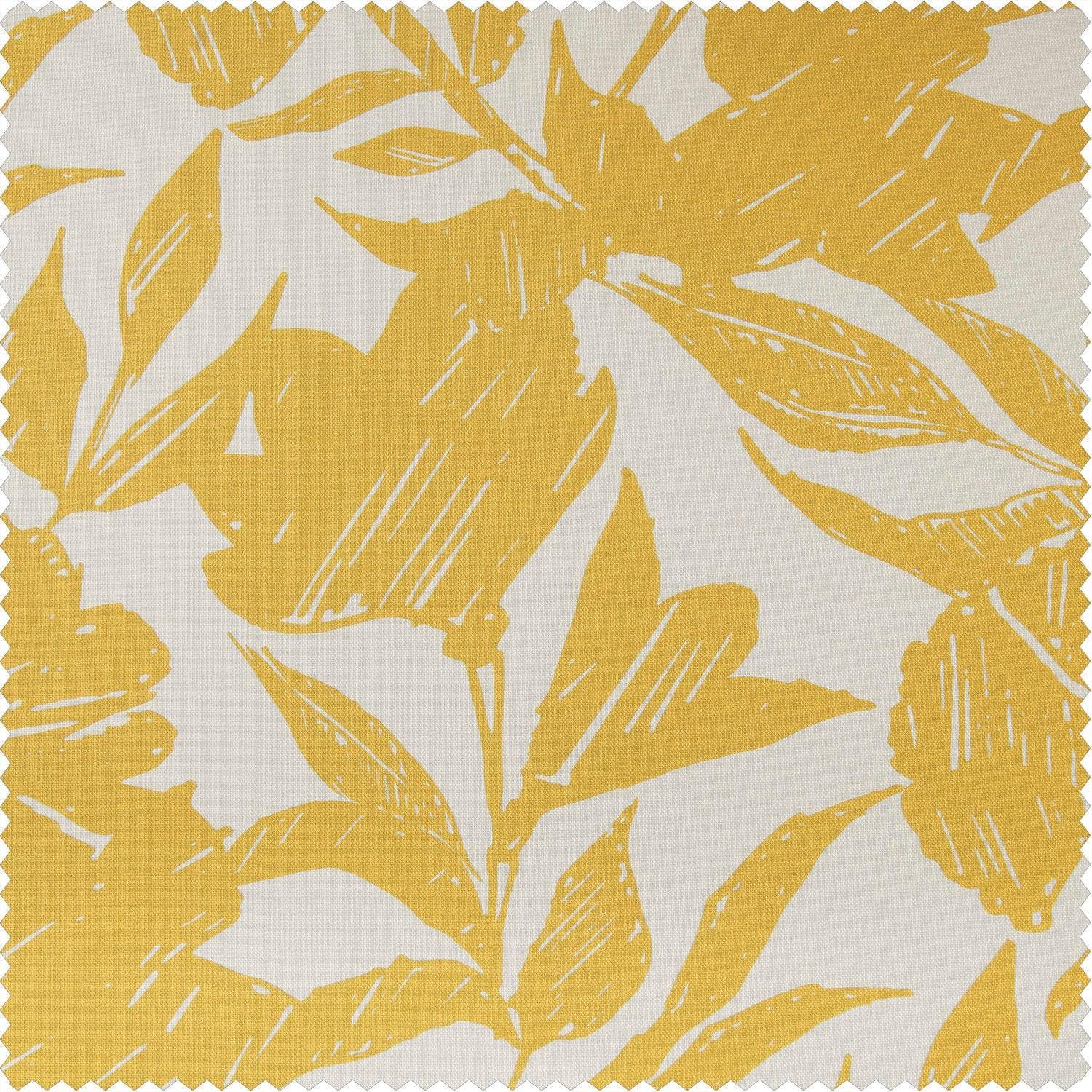 Premium Meadow Marigold Floral Printed Cotton Fabric Swatch - Soft Textured Cotton Material for Quilting, Dressmaking & Home Decor Projects