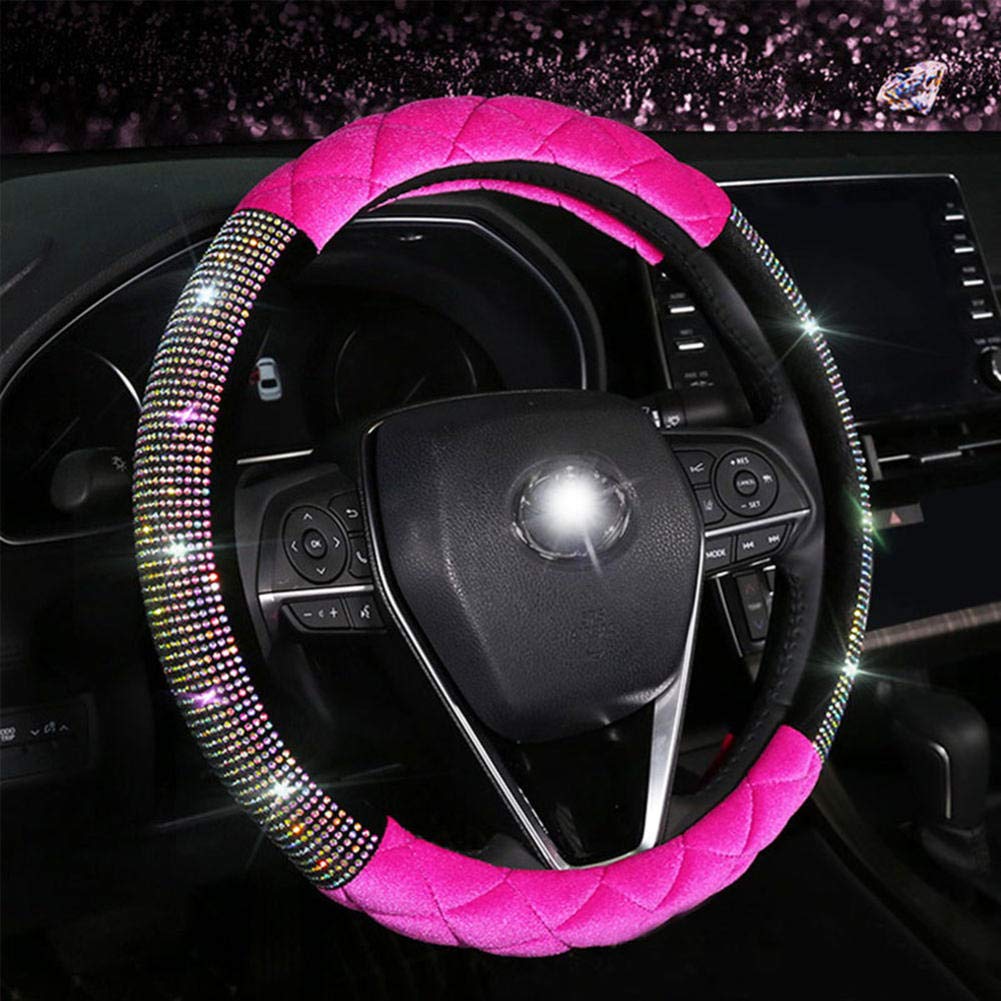 ZIMAwd Diamond Steering Wheel Cover - Luxury Auto Car Handlebar Protector for Women - Universal Fit for Most Vehicles - Perfect for Daily Commute & Road Trips