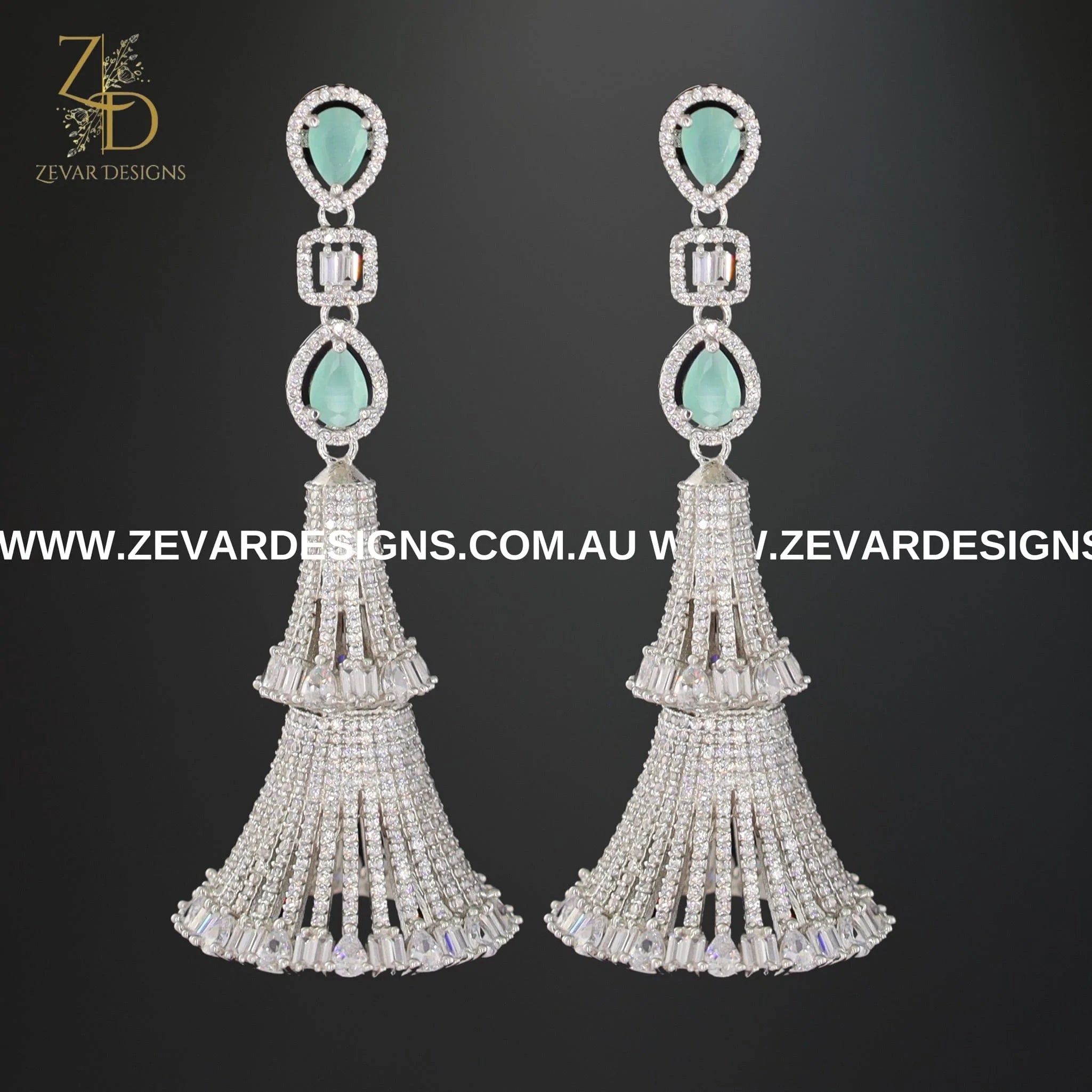 Zircon Stud Earrings for Women - Elegant Mint Green Gemstone Jewelry for Everyday Wear & Special Occasions