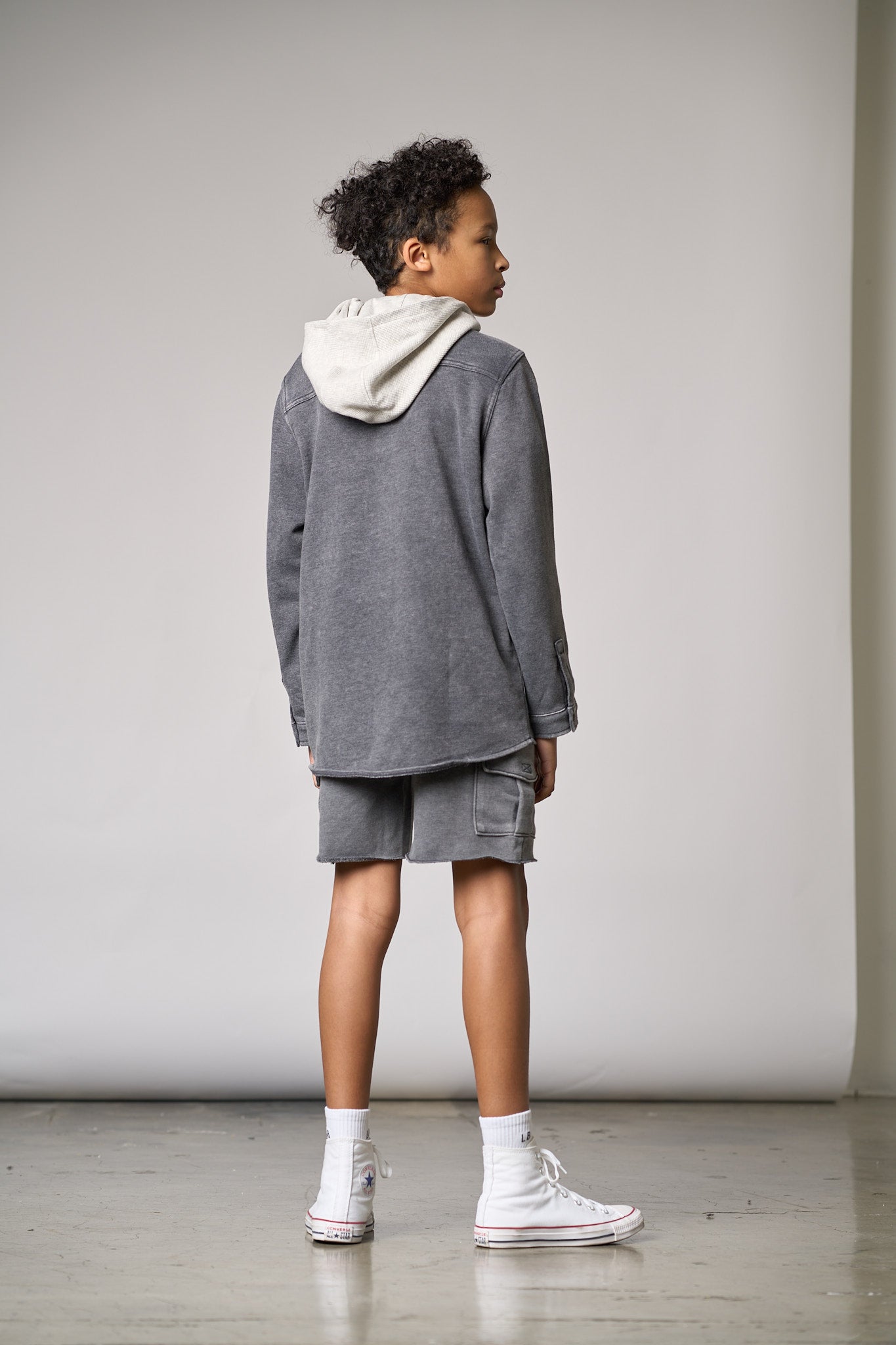 Lightweight Hooded Shacket for Men & Women - Charcoal Wash - Stylish & Comfortable Jacket for Fall & Winter Outdoor Activities