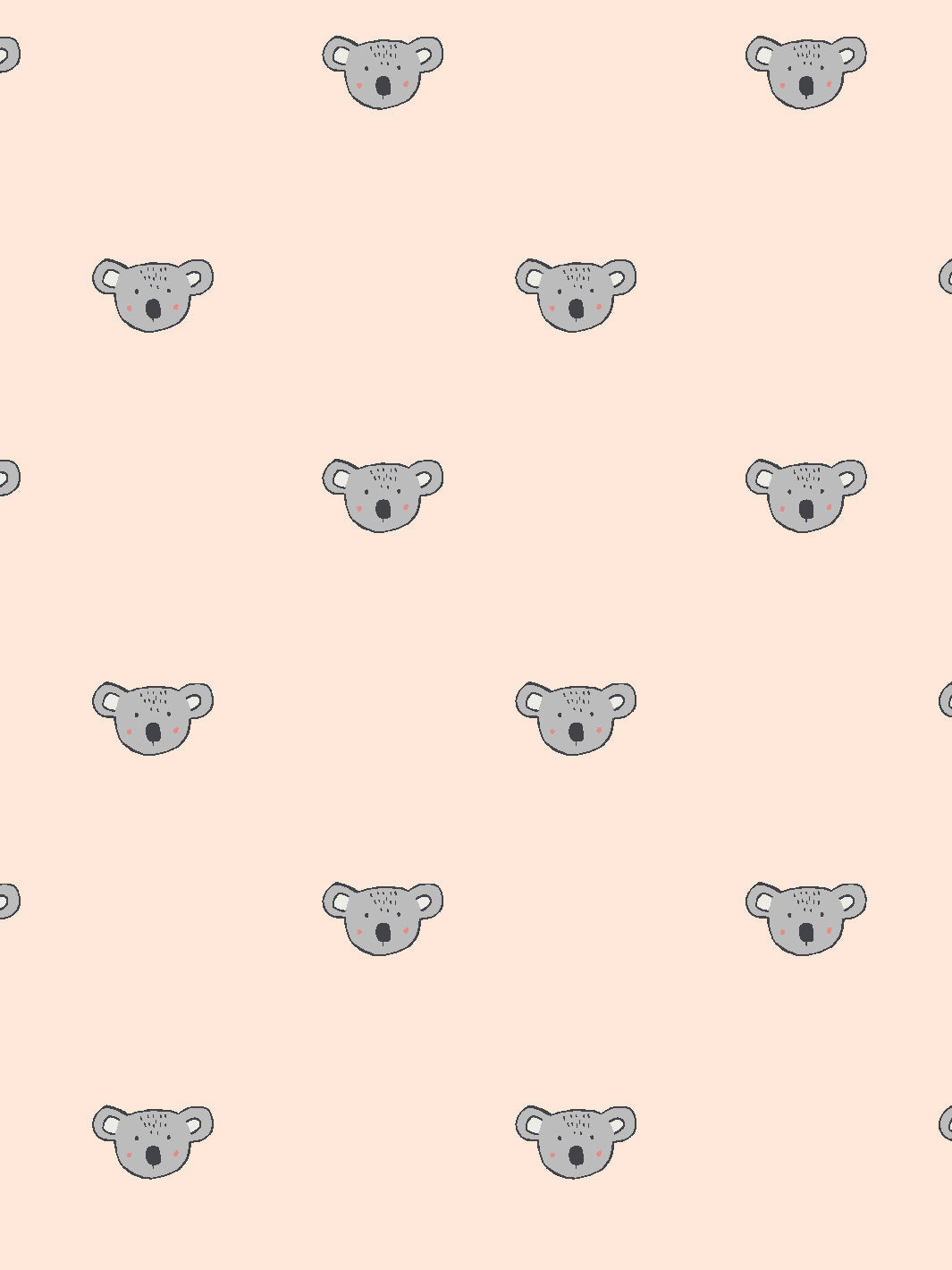 Koala Wallpaper by Tea Collection - Peach Color Peel and Stick Removable Wallpaper for Nursery, Kids Room, and Home Decor