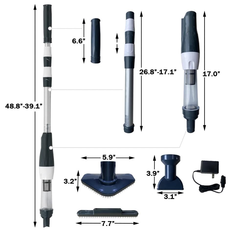 **Cordless Rechargeable Pool Vacuum Cleaner - Lightweight Handheld Spa & Hot Tub Cleaner for Small Pools, Intex Pools - Blue | Perfect for Quick Cleaning & Maintenance**