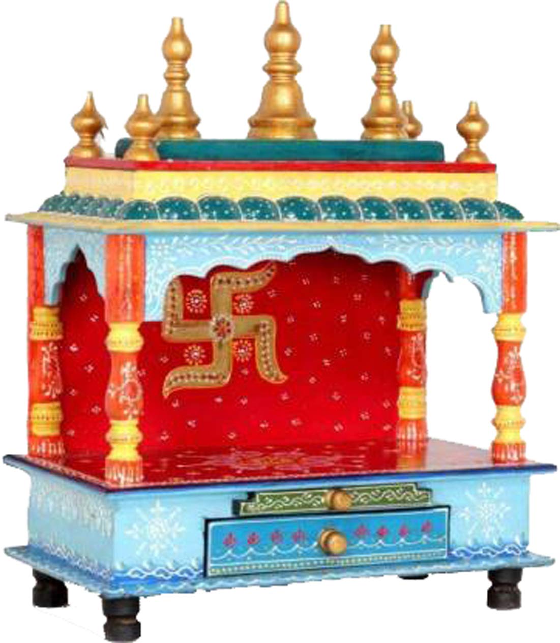 Handcrafted Wooden Pooja Mandir for Home & Office - Traditional Indian Prayer Temple for Navratri, Diwali & Festive Decor - Perfect for Daily Worship, Meditation & Spiritual Gifting