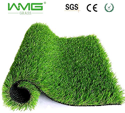 Premium 5.5' x 6.5' Artificial Grass Turf with Drainage Mat - 4 Pack Realistic Pet-Friendly Indoor/Outdoor Turf for Dogs, Cats - Perfect for Garden, Patio, Balcony & Backyard Landscaping (35.75 sq ft)