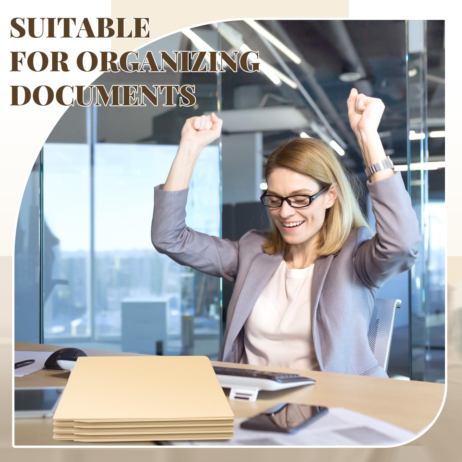 24 Pack Pressboard Classification Folders with Pockets - Large Manila End Tab Fastener File Folders with Prongs for Office, Medical Files, Documents & Reports (9.5 x 11 Inches) - Perfect for Organizing Employee Records, Client Files & Office Paperwork
