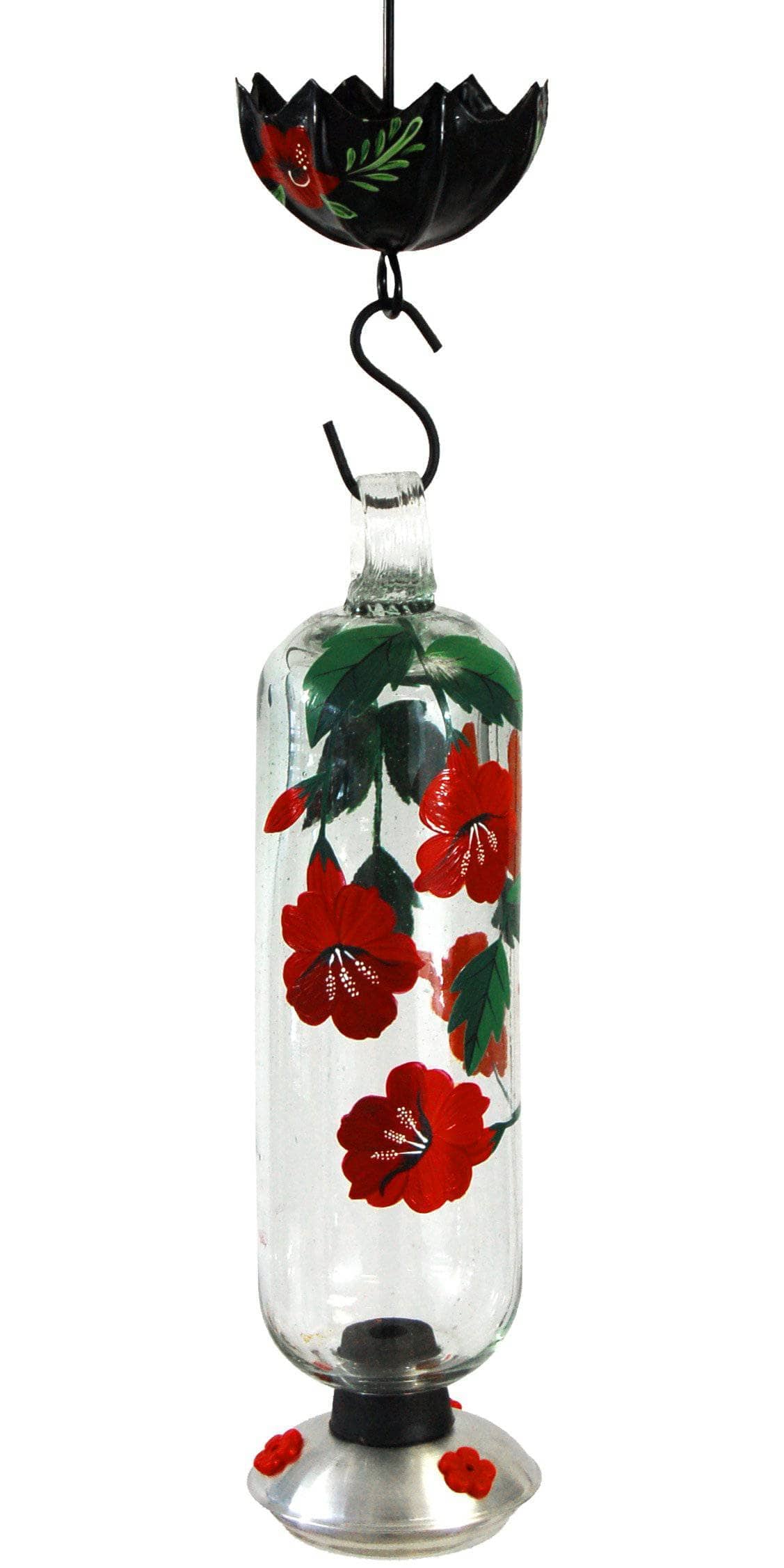 Filigree Botanica Hummingbird Feeder - Elegant Glass Nectar Feeder for Attracting Hummingbirds - Perfect for Garden, Patio, and Outdoor Decor