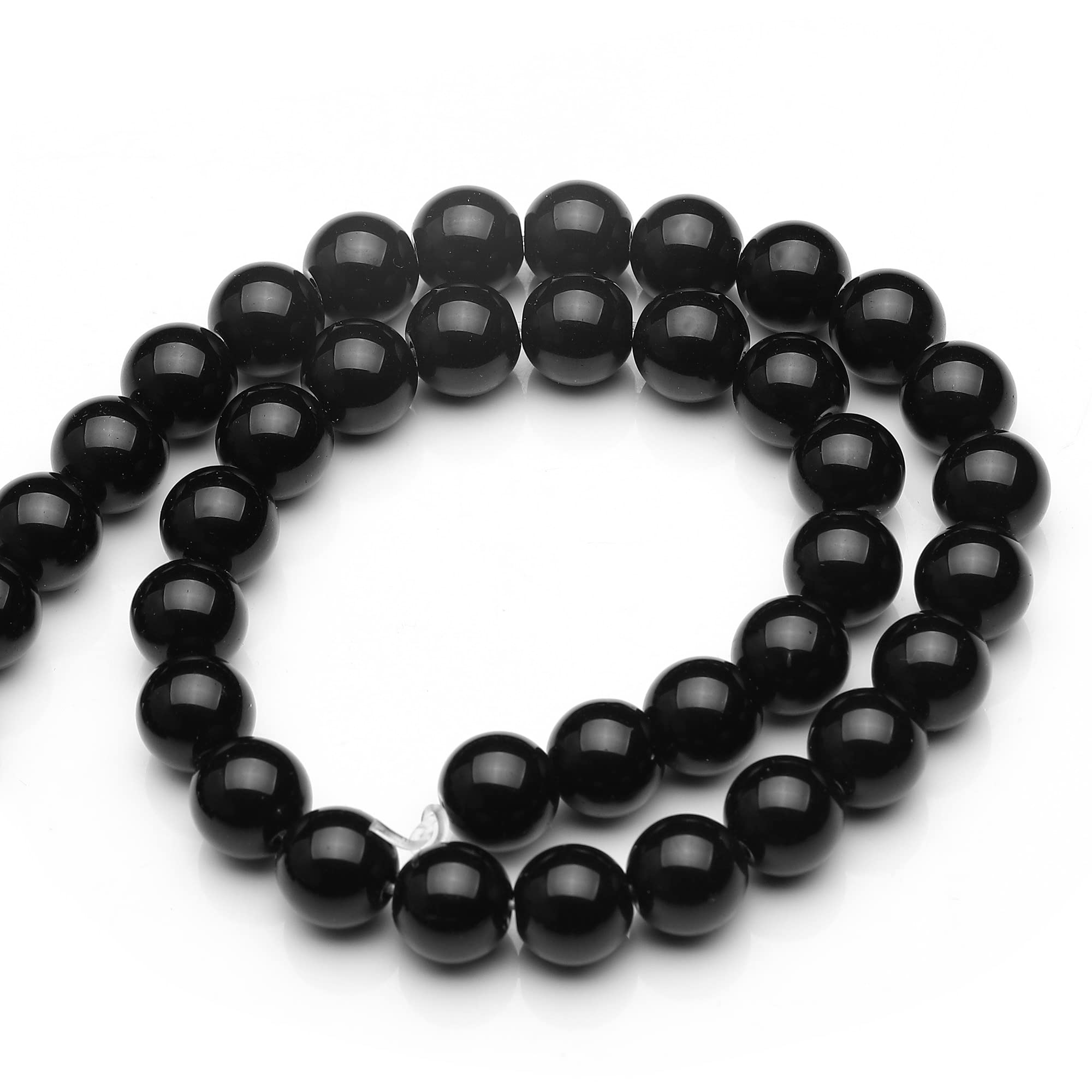 Youngbling 10mm Black Onyx Polished Round Gemstone Beads - Genuine Natural Stone Beads for Jewelry Making, DIY Bracelets & Necklaces (15 Inch Strand) - Perfect for Boho, Healing Crystal & Handmade Jewelry Designs