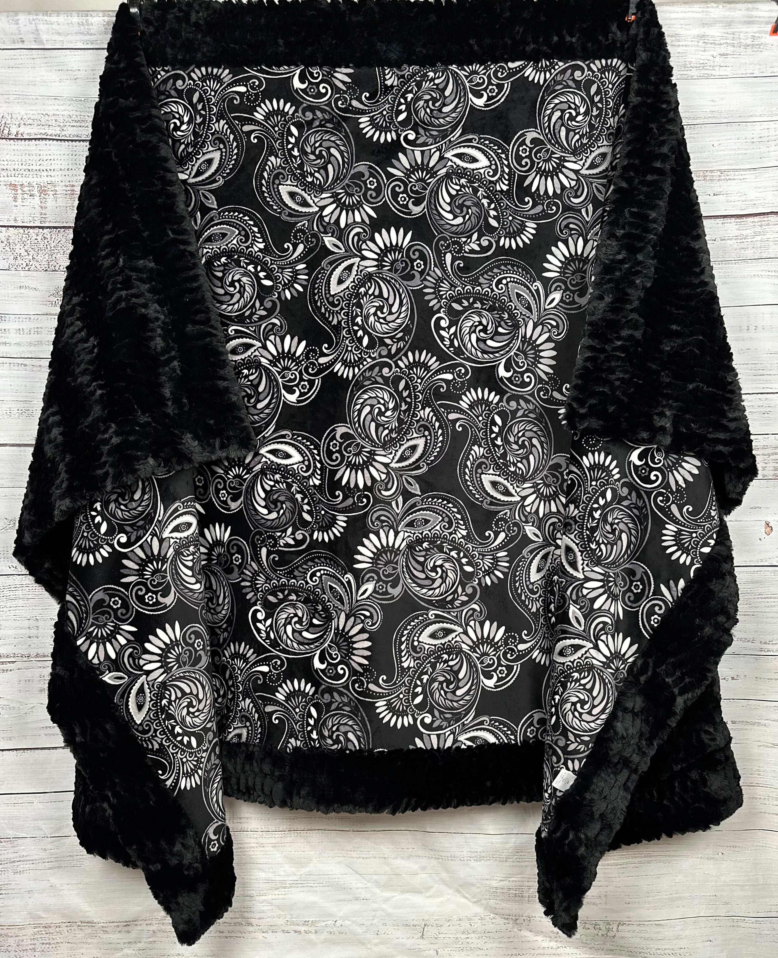 Paisley Black Florence Luxe X Long 51x90 Minky Blanket - Ultra Soft Plush Throw for Bed, Couch & Nursery - Perfect for Cozy Nights, Baby Gifts & Home Decor