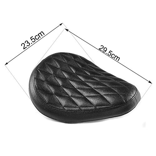 Premium Solo Bobber Diamond Contoured Motorcycle Seat - Compatible with Cruiser & Custom Bikes (Black, CB43002) - Ideal for Harley, Chopper & Bobber Riders for Comfort & Style