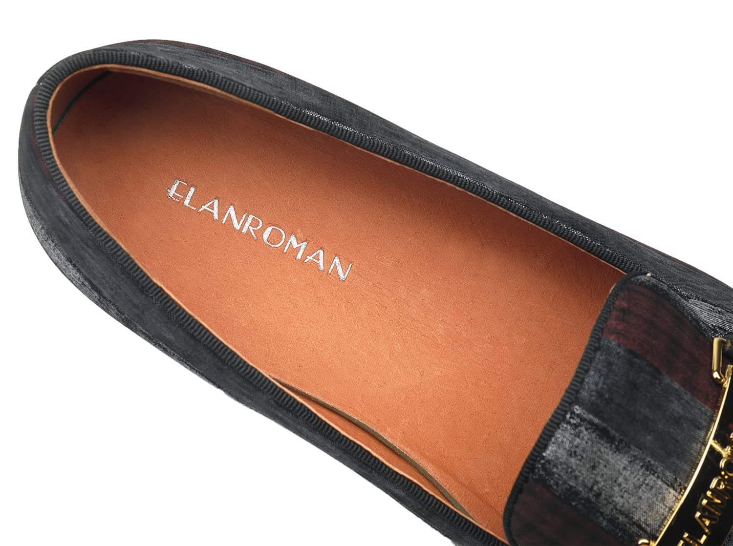 ELANROMAN Men's Gold Buckle Loafers - Stylish Slip-On Penny Loafers for Wedding, Party & Business Casual - Comfortable Dress Shoes for Formal Events & Office Wear