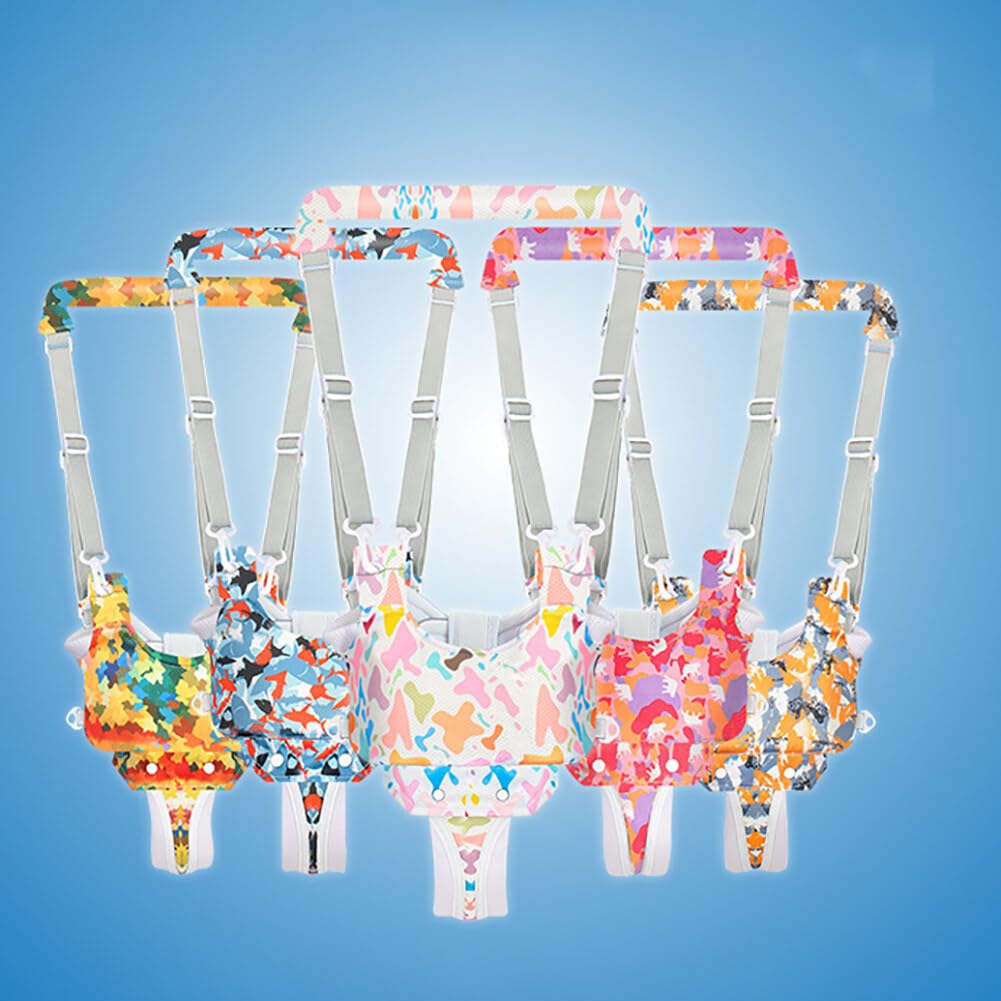 **Baby Walking Harness & Toddler Safety Helmet Set - Adjustable Infant Walker Assistant Belt with Colorful Prints - Perfect for Learning to Walk, Outdoor Adventures & Park Play**