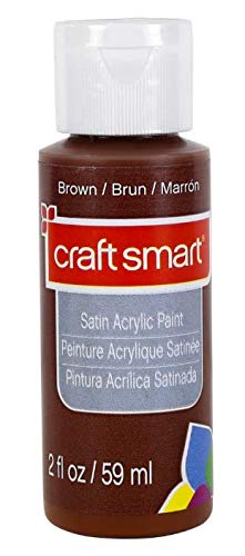 Craft Smart 2 oz Satin Acrylic Paint - Rich Brown Color for Canvas Painting, DIY Crafts & Home Decor Projects