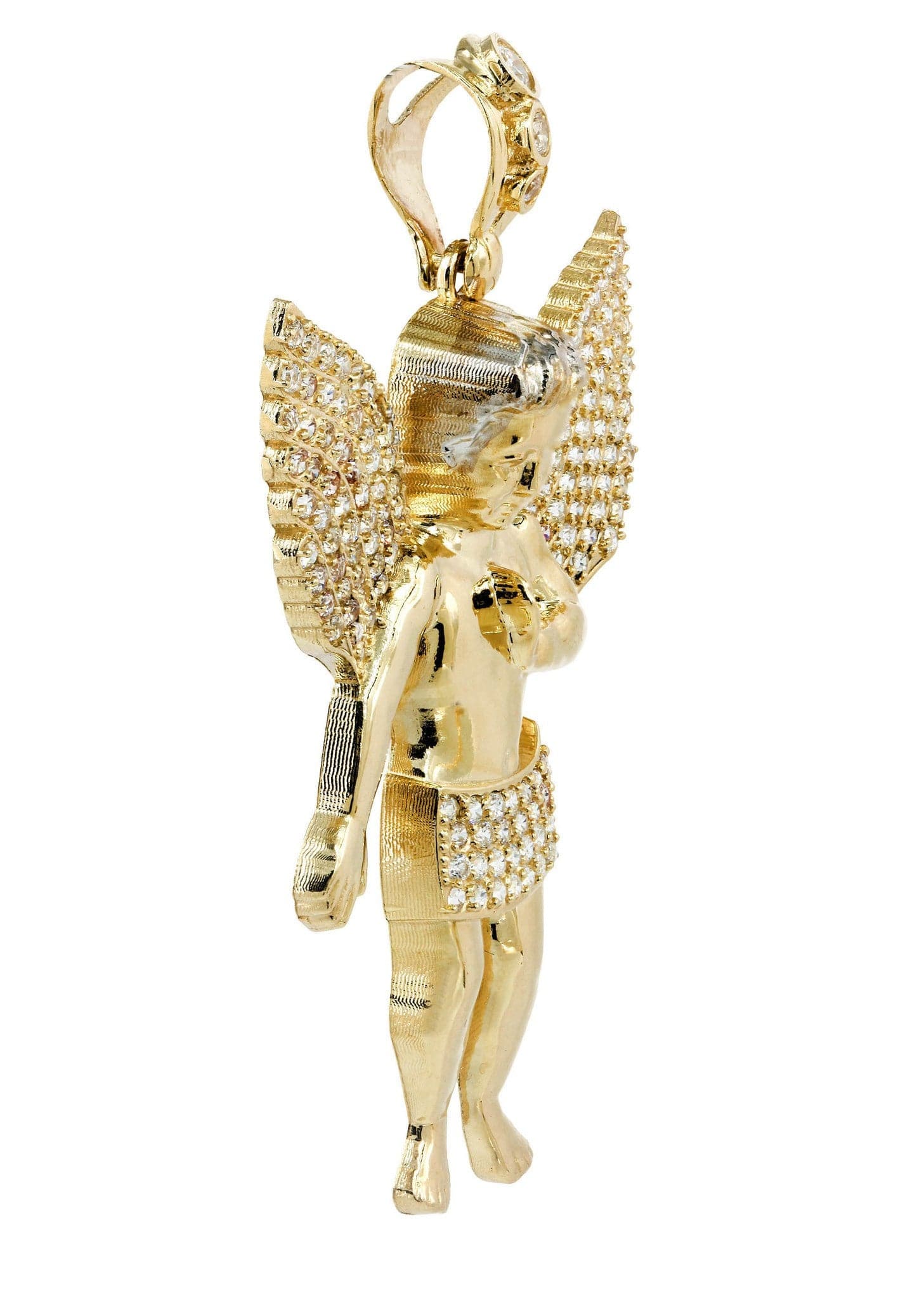 10K Gold Angel Pendant Necklace - 14.3 Grams Solid Gold Religious Jewelry for Women - Perfect Gift for Birthday, Christmas & Special Occasions
