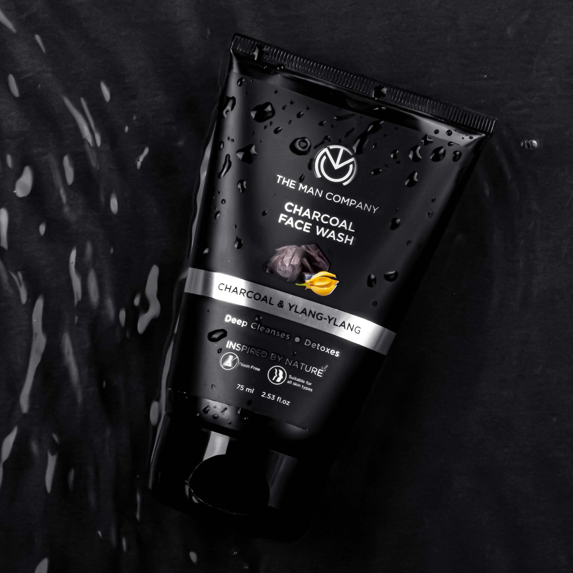 The Man Company Ultimate Face Wash Duo - Charcoal & Vitamin C Face Wash for Men (75ml) | Oil-Free, Blackhead Removal & Instant Glow | All Skin Types | Daily Skincare Routine & Travel Essential