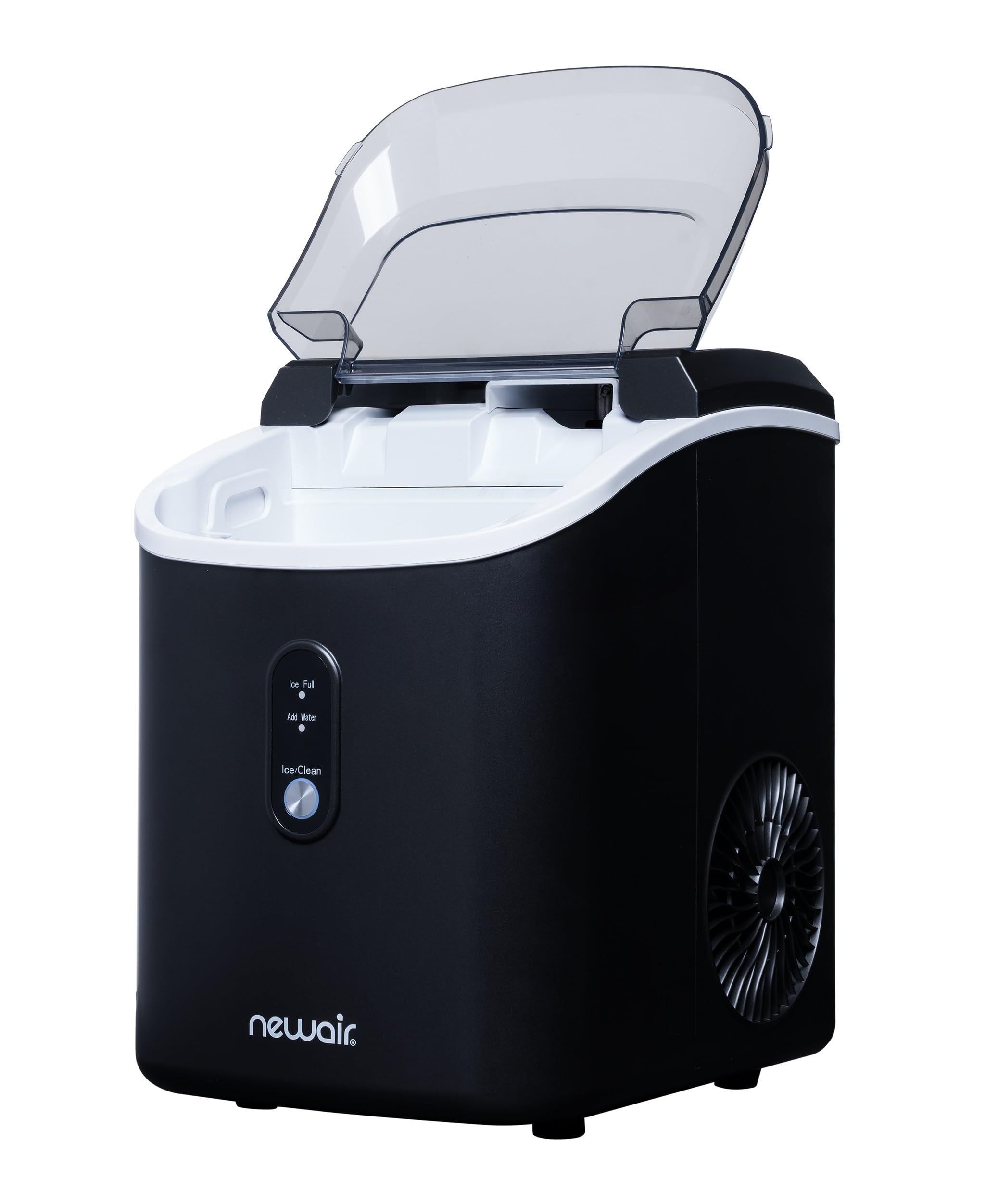 Newair Nugget Countertop Ice Maker Machine - 26 lbs. Daily Output, Self-Cleaning, Refillable Water Tank | Matte Black Electric Sonic Ice Maker for Perfect Nugget Ice | Ideal for Home Kitchens, Offices, Coffee Bars & Entertaining