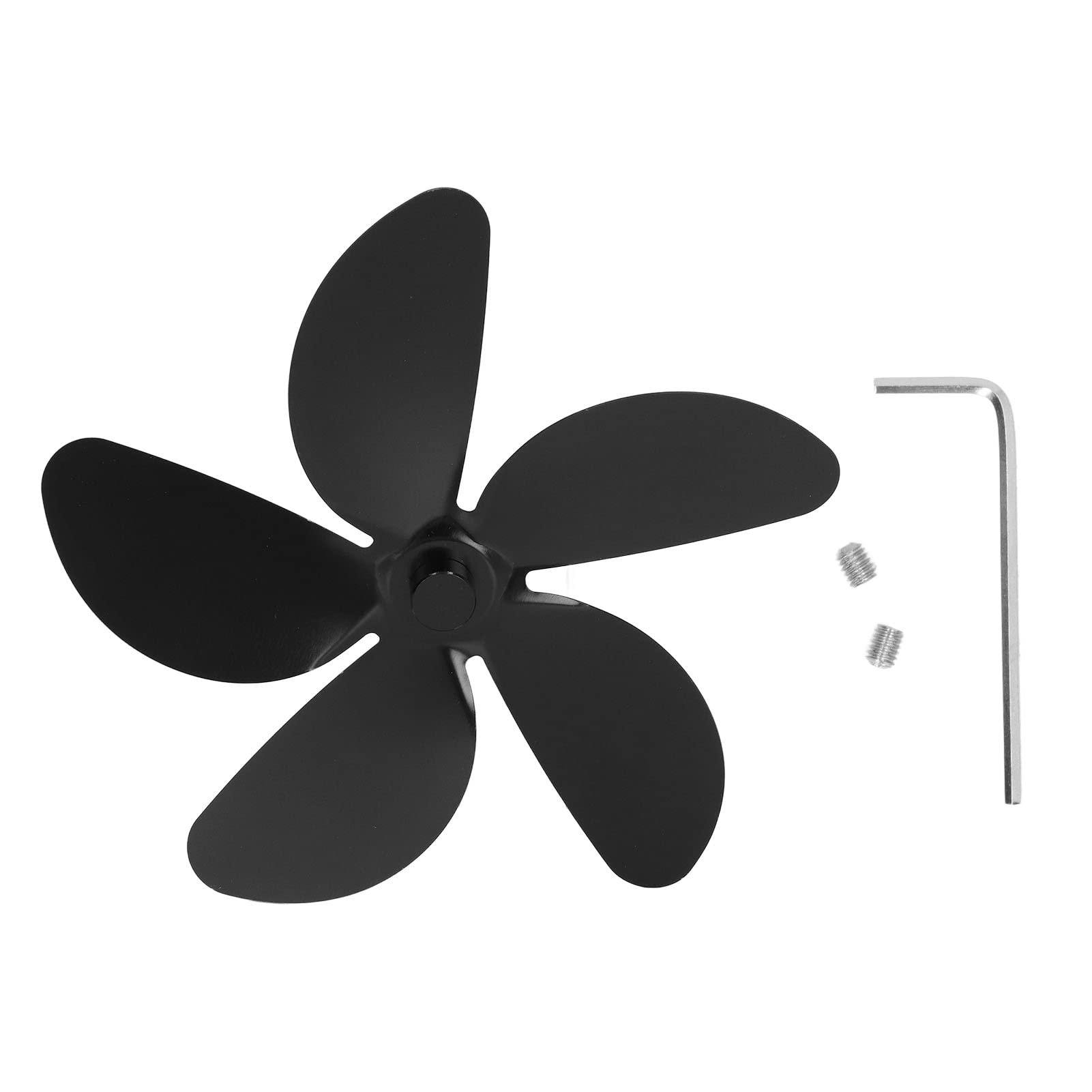 5-Blade Aluminum Alloy Wood Stove Fan Replacement - Fireplace Heating for Home Use