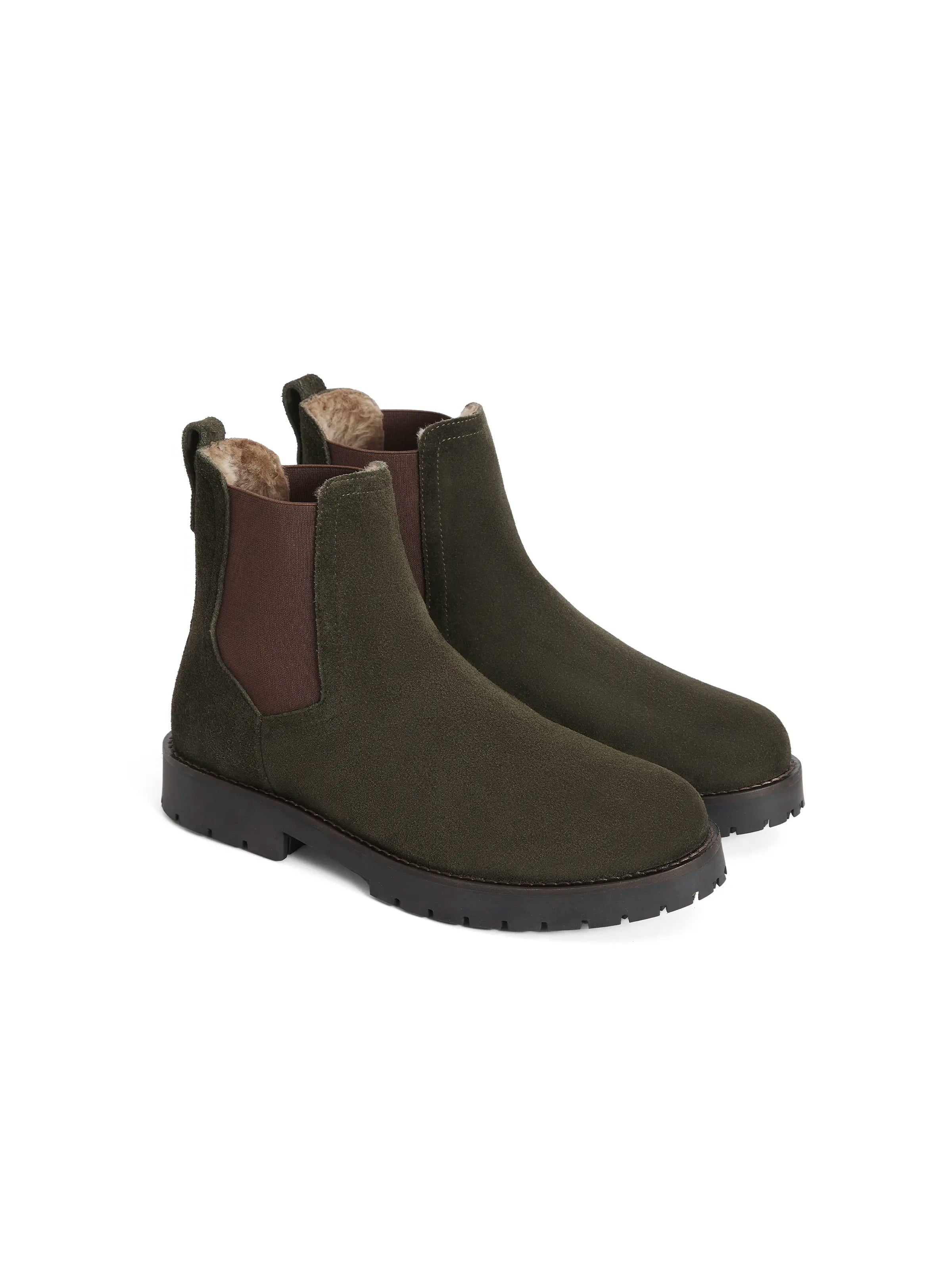 Premium Sheepskin Boudica Boots in Moss Green - Cozy & Stylish Winter Footwear for Women | Perfect for Cold Weather, Outdoor Adventures & Casual Wear
