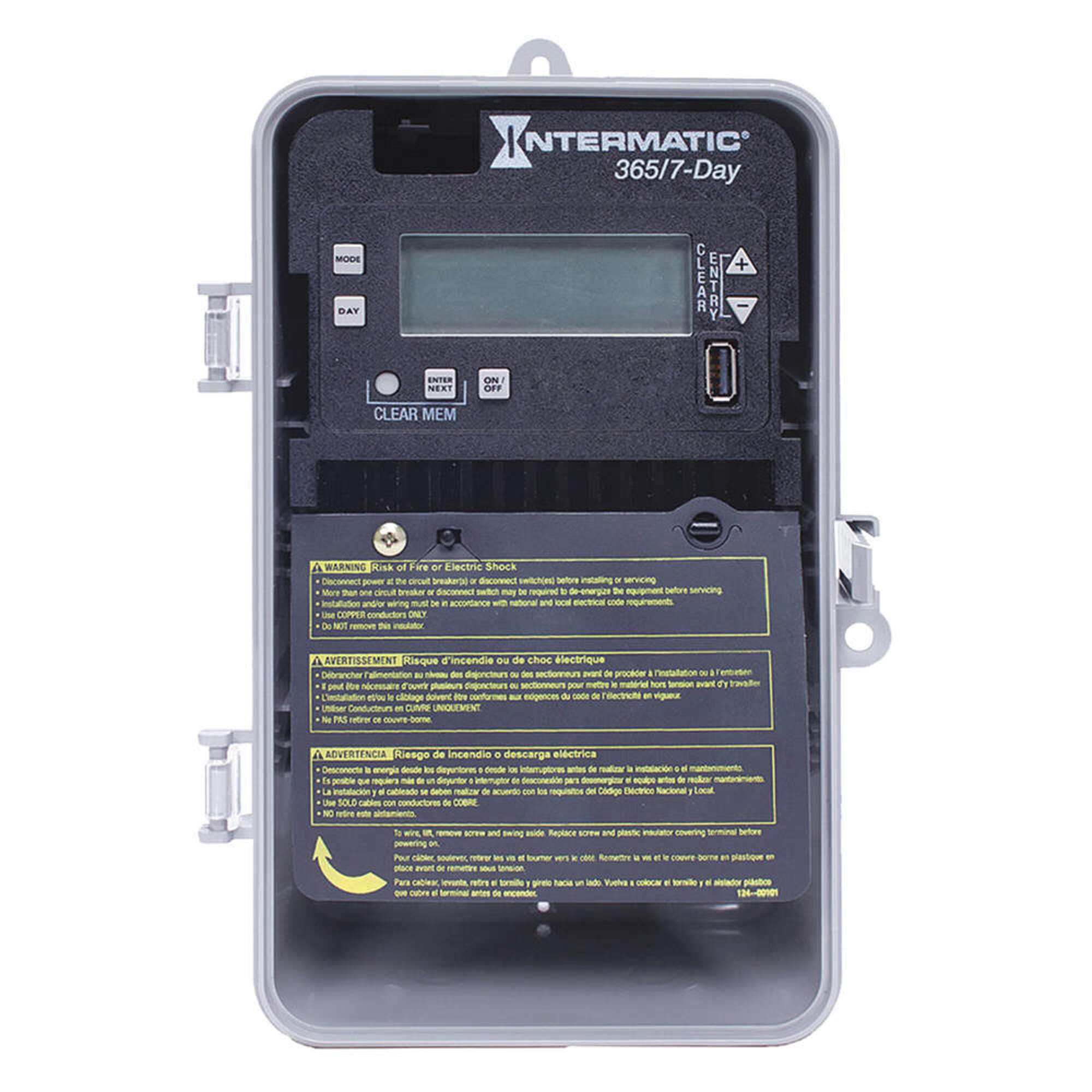 Intermatic 20 Amp Electronic Timer - 120-277V AC, 7/365 Day Programmable Single Channel Timer for Home Automation & Outdoor Lighting Control
