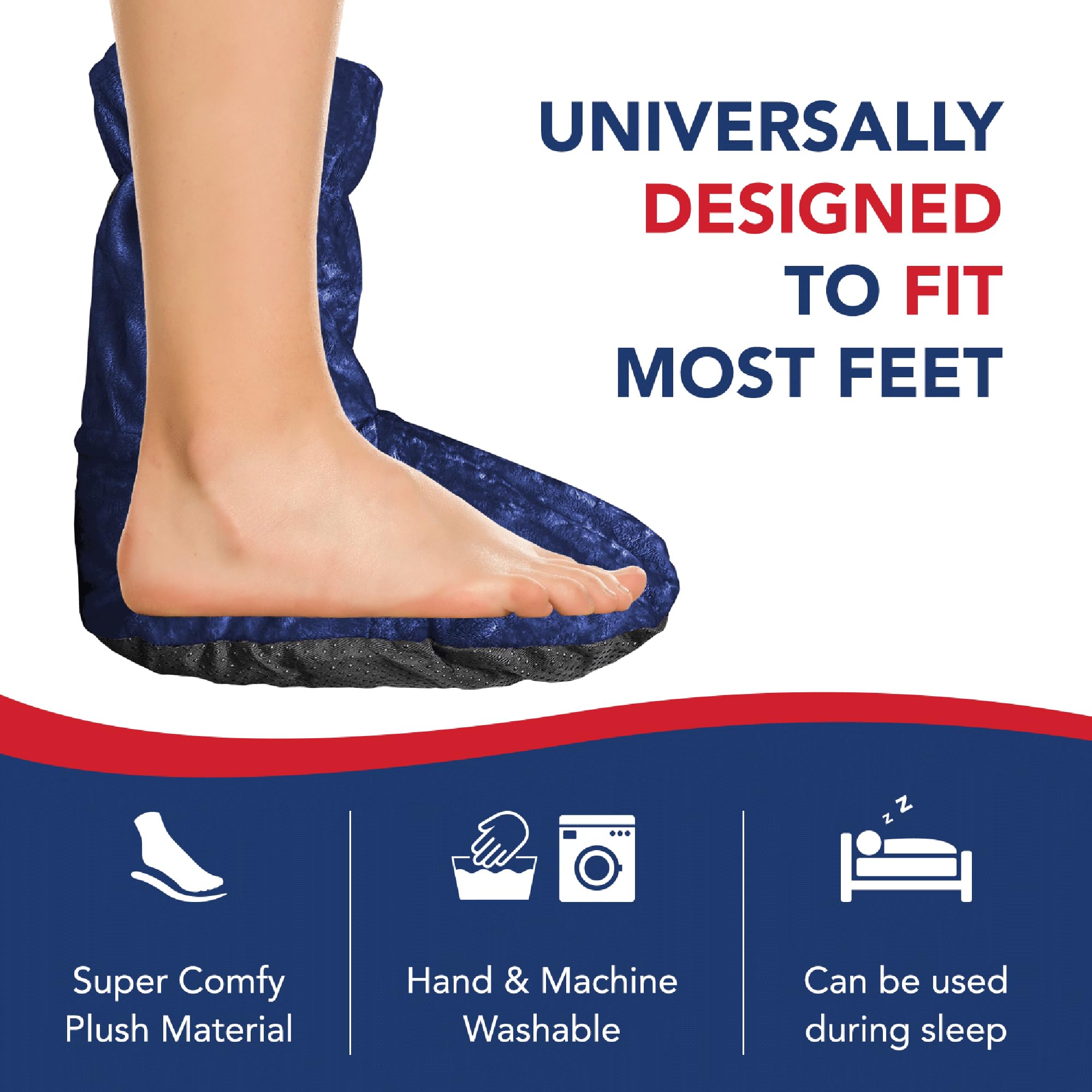 Doctor Developed Heated Booties Foot Warmers for Women & Men - Microwaveable Heating Therapy Socks with Heating Pad & Guidebook (Blue) - Perfect for Arthritis Relief, Cold Weather & Indoor Comfort