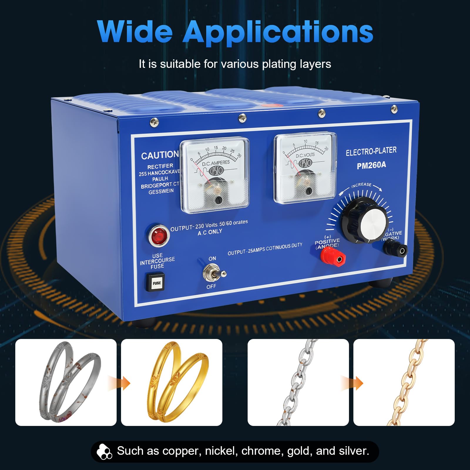 30A 110V Gold Plating Machine for Jewelry - Professional Electroplating Rectifier with Multiple Layer Coating | Perfect for Jewelry Making, Watch Repair & Metal Crafting