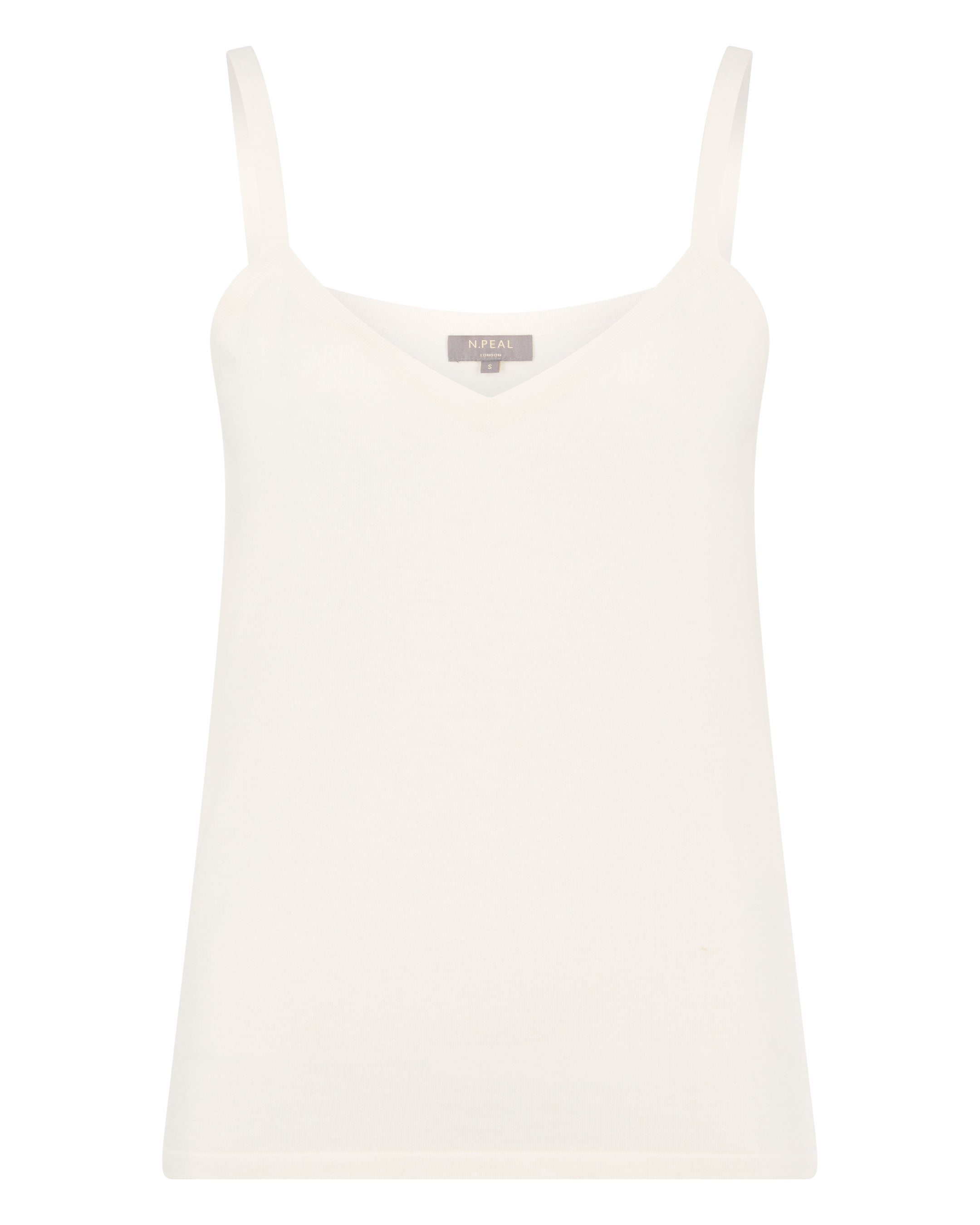 Women's Soft Cotton Cashmere Silk Camisole Top - Ivory White - Comfortable Loungewear & Sleepwear for Relaxing at Home