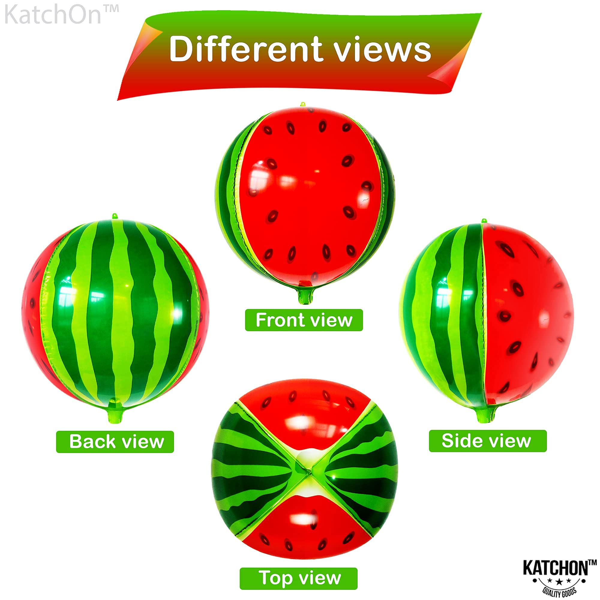 KatchOn Giant Watermelon Balloons - 22 Inch Pack of 6 | Summer Party Decorations for Watermelon Themed Birthday, Baby Shower & Pool Party | Fruit Balloons for Indoor/Outdoor Decor