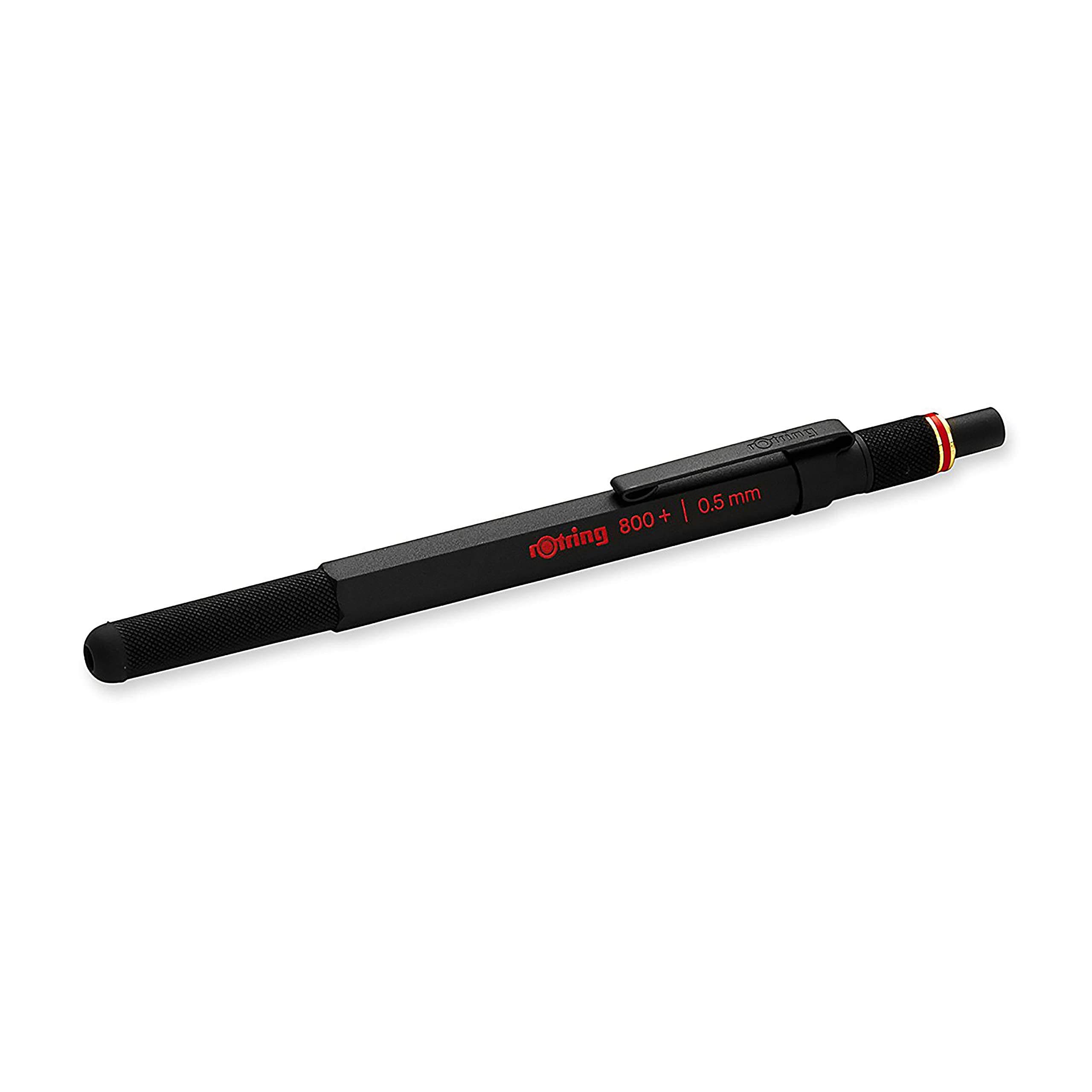 Rotring 800+ 0.5mm Mechanical Pencil with Touchscreen Stylus - Black Drafting Pencil for Engineers, Architects & Artists - Perfect for Sketching, Note-Taking & Digital Design