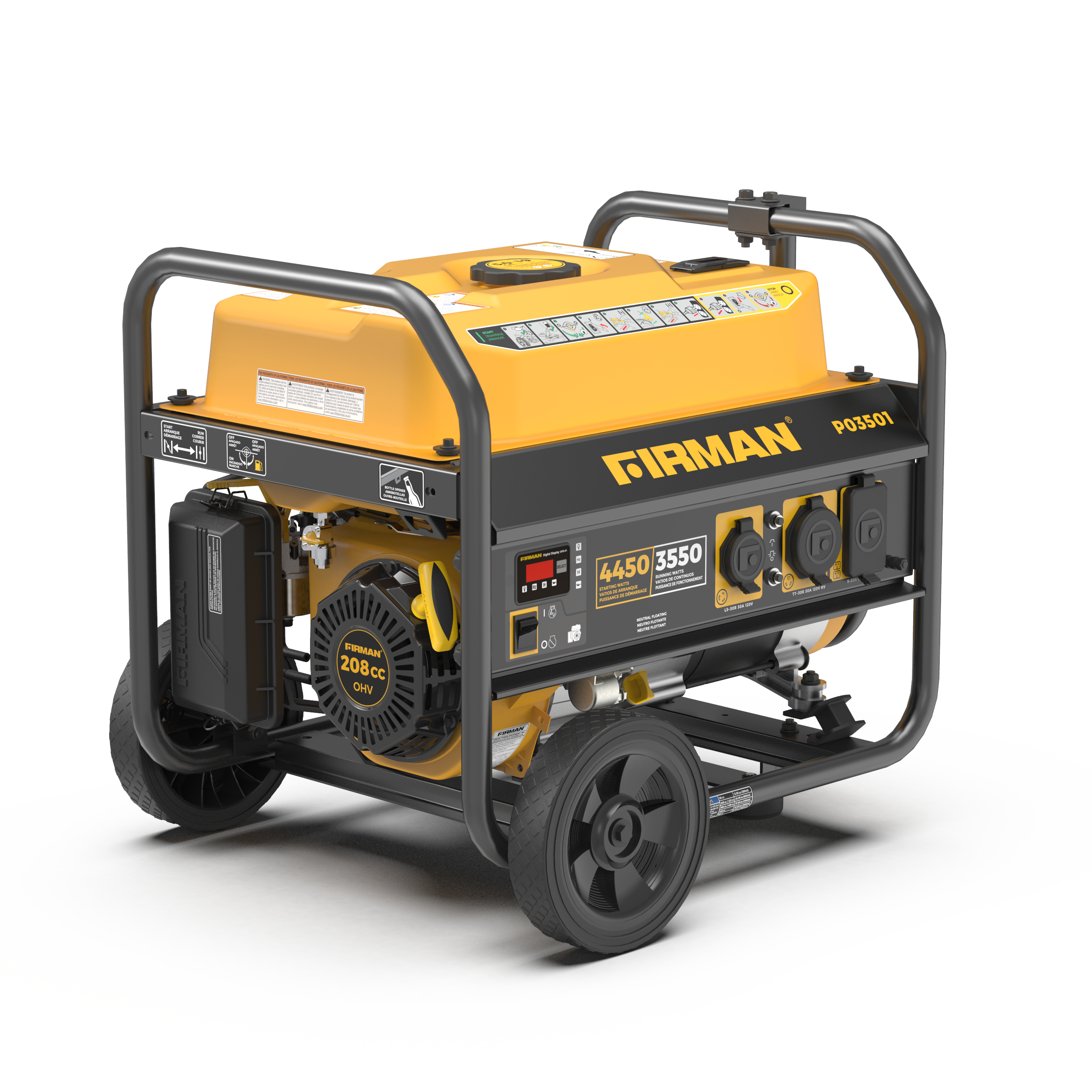 4450W Portable Gas Generator with Recoil Start - 120V Power for Camping, Emergencies & Outdoor Activities