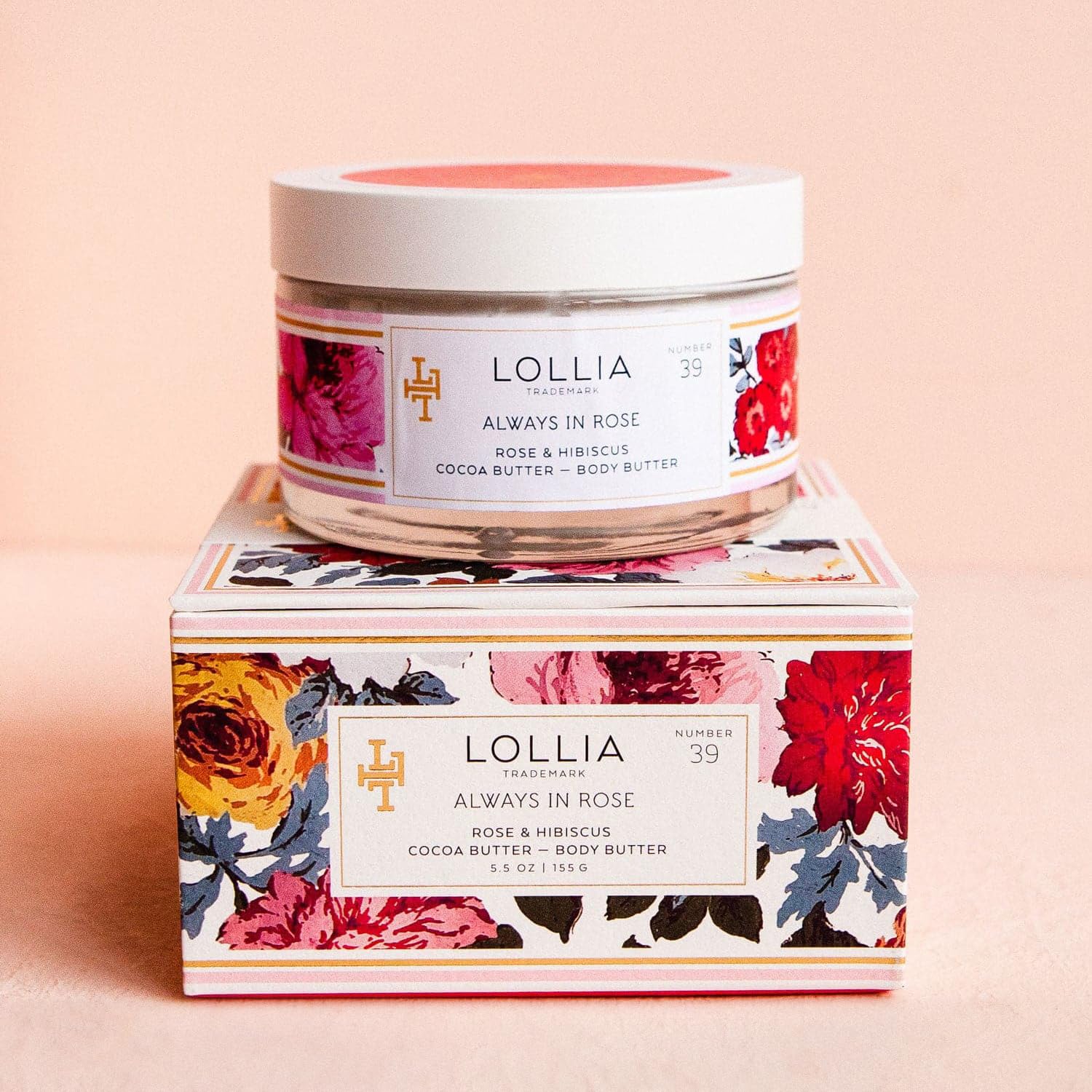 Lollia Always In Rose Whipped Body Butter - Luxurious Hydrating Moisturizer for Dry Skin | Perfect for Daily Use & Gift Giving